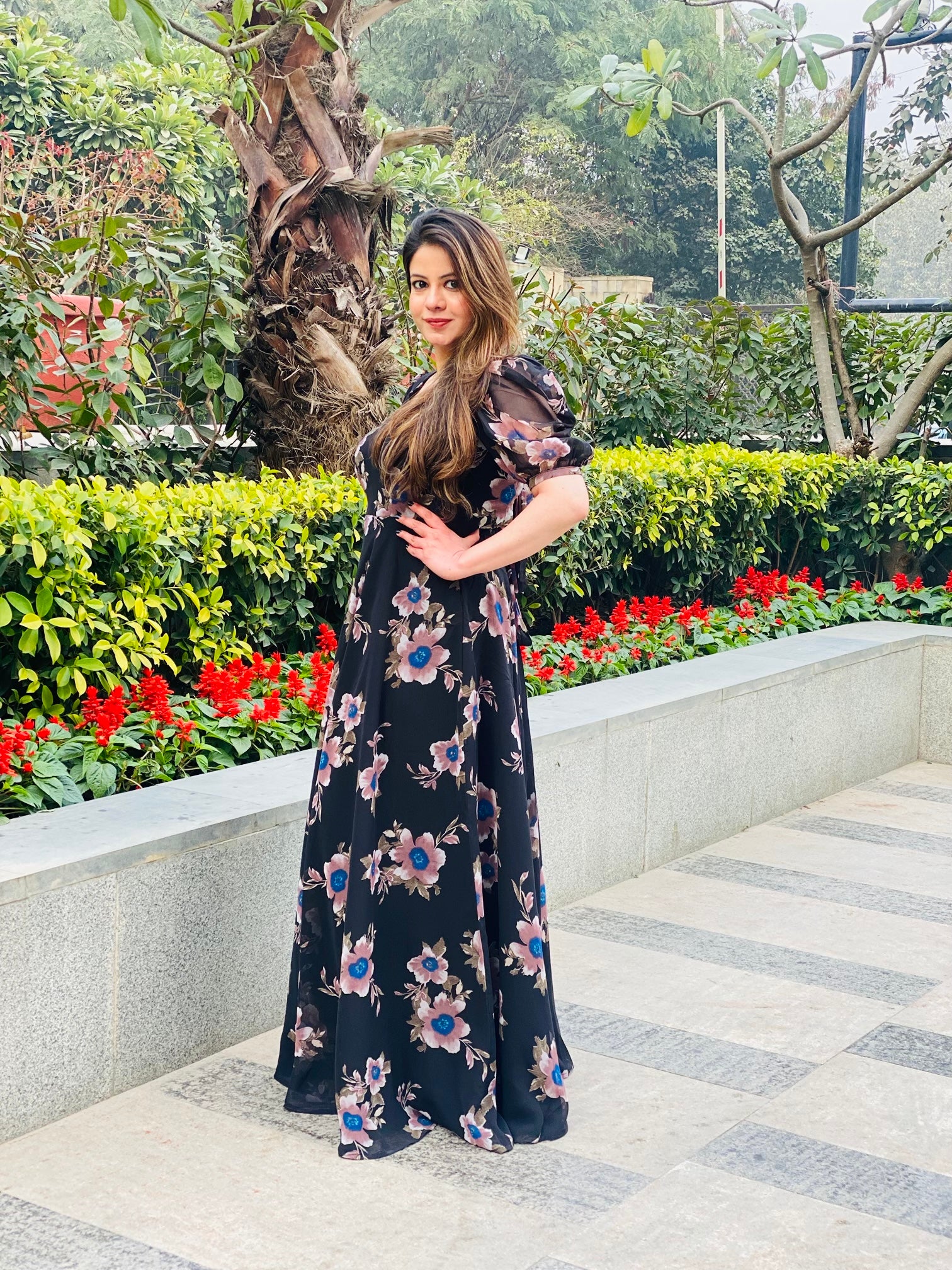 Black Floral Maxi