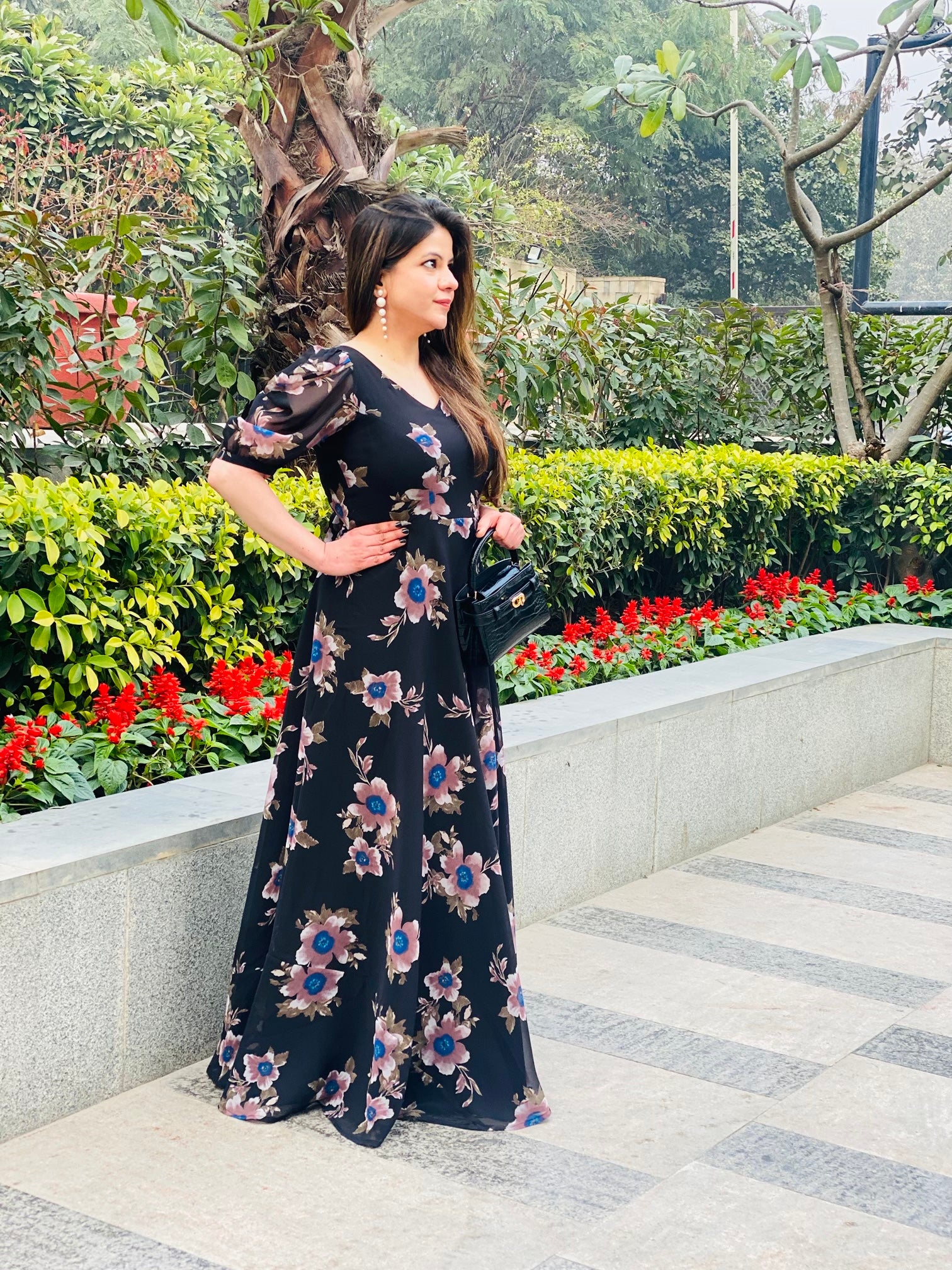 Black Floral Maxi