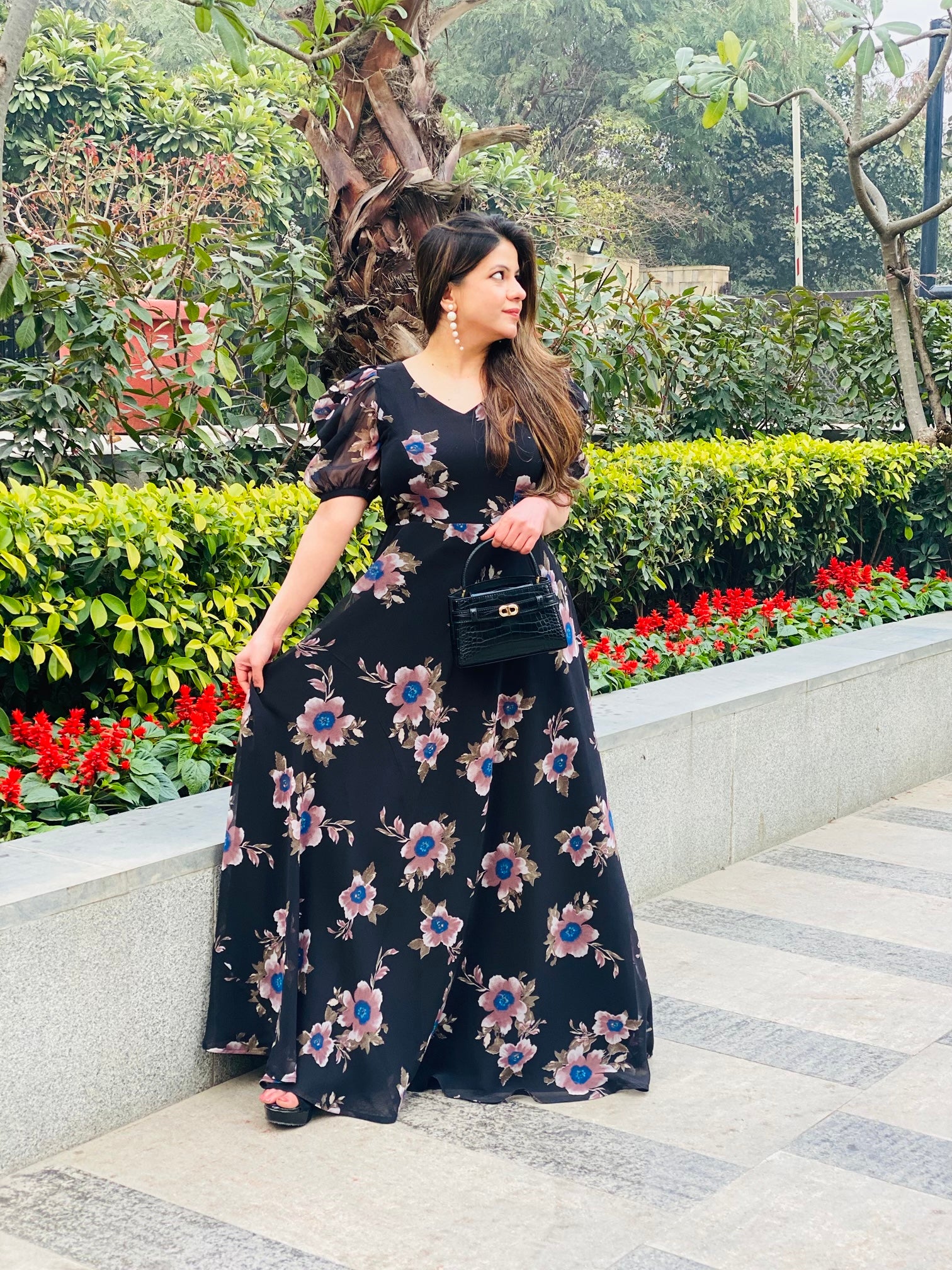 Black Floral Maxi