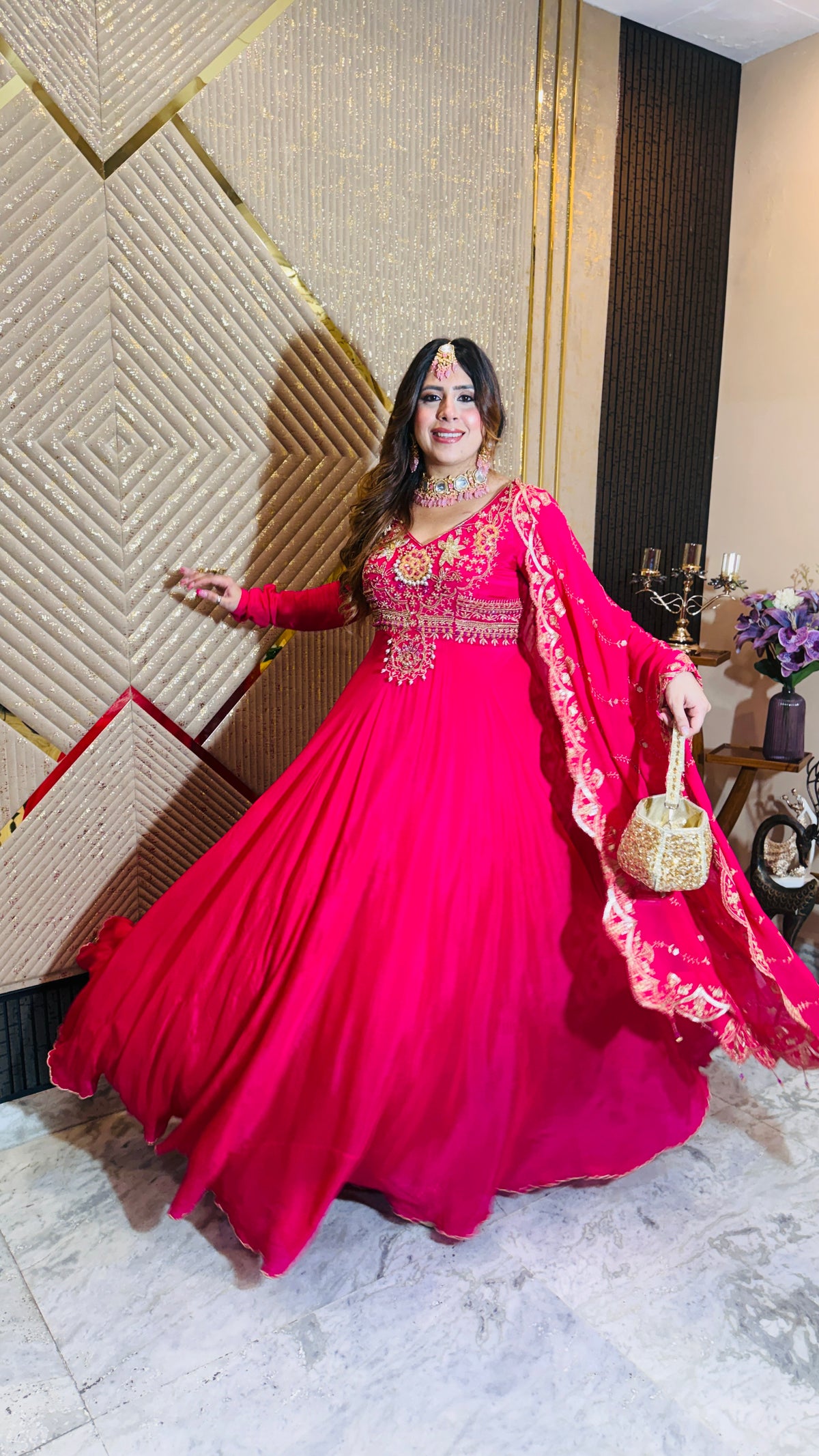 Pink Rendezvous Anarkali