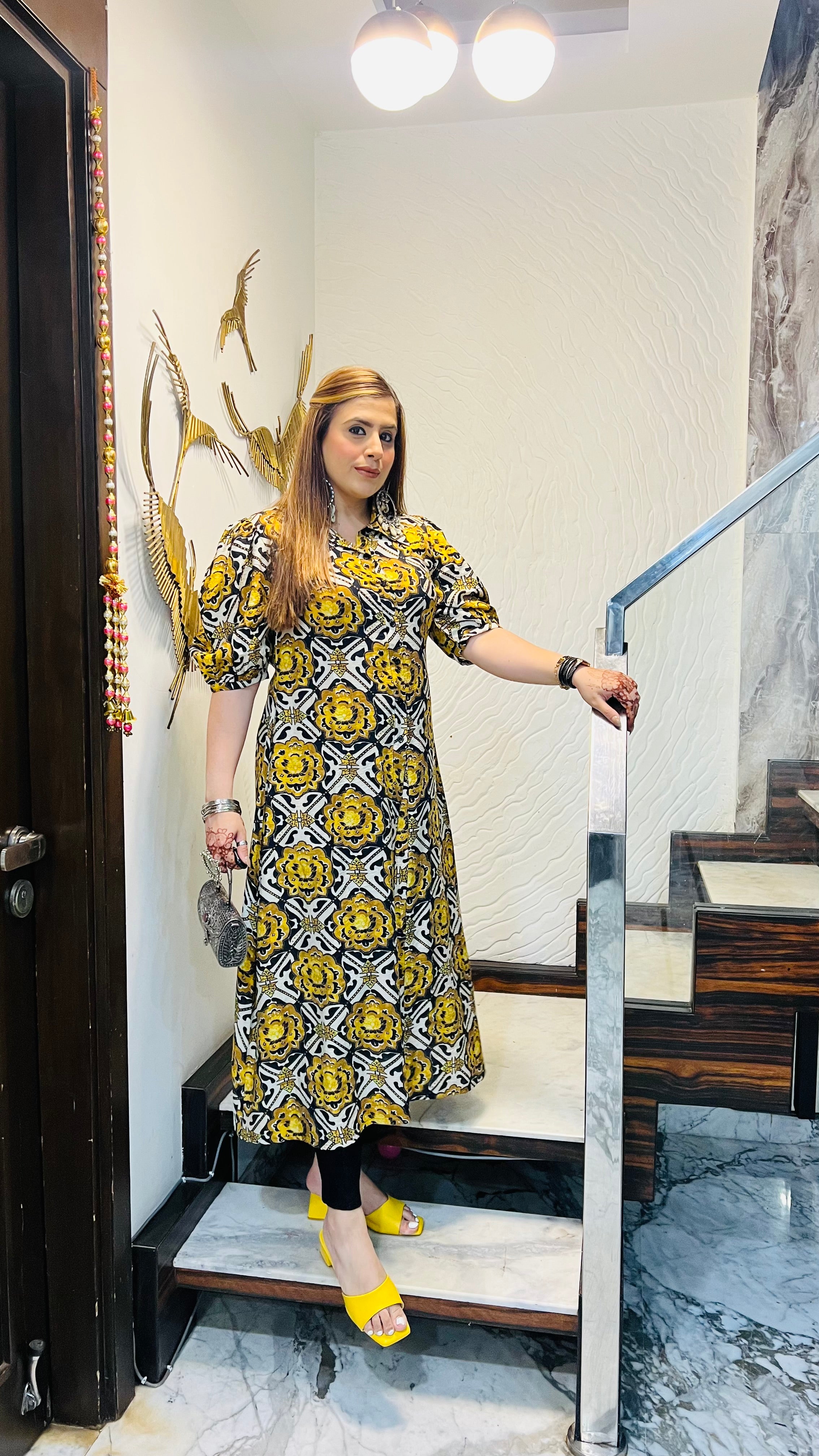 Monochrome Magic A Line Kurti