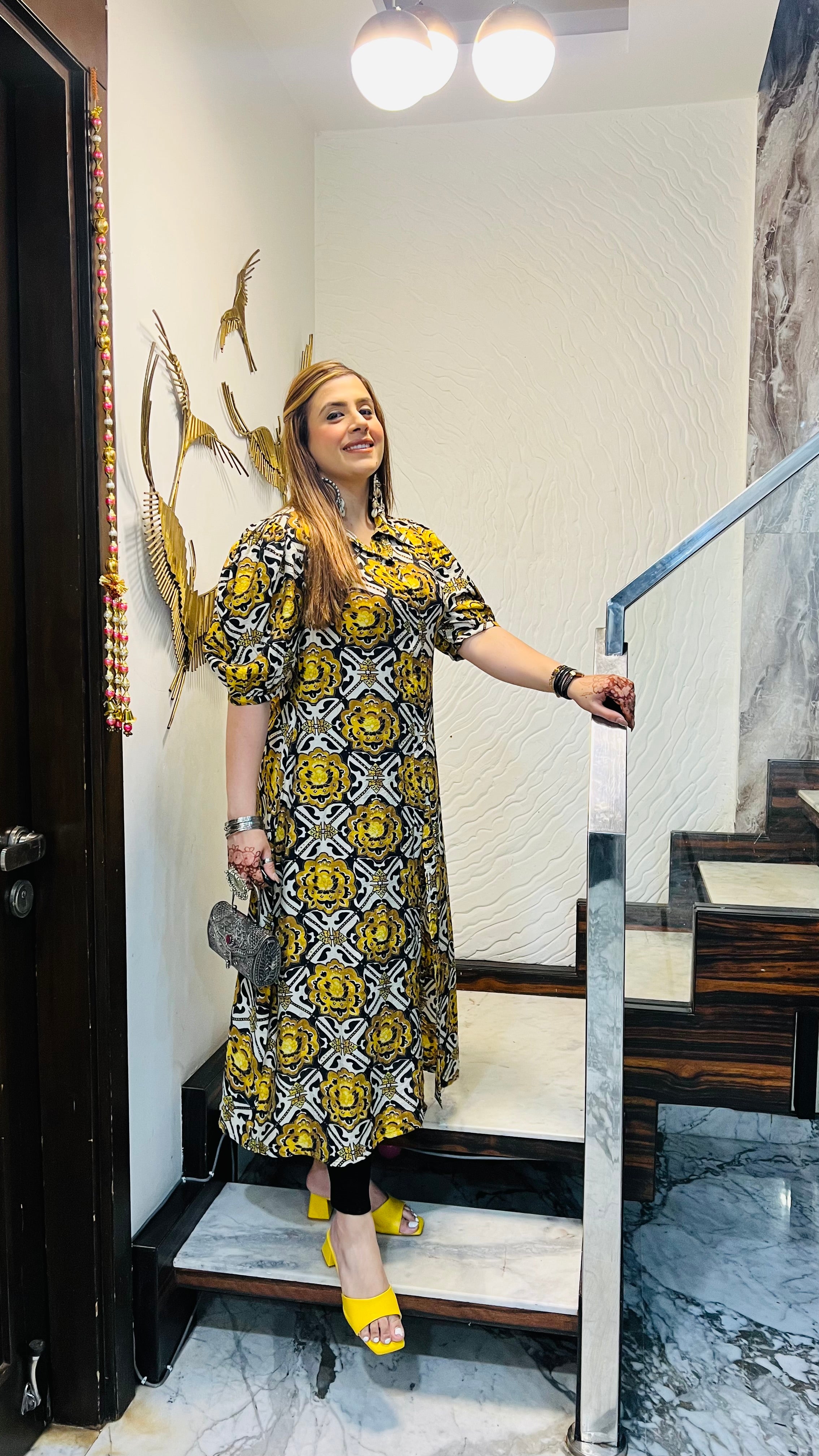 Monochrome Magic A Line Kurti