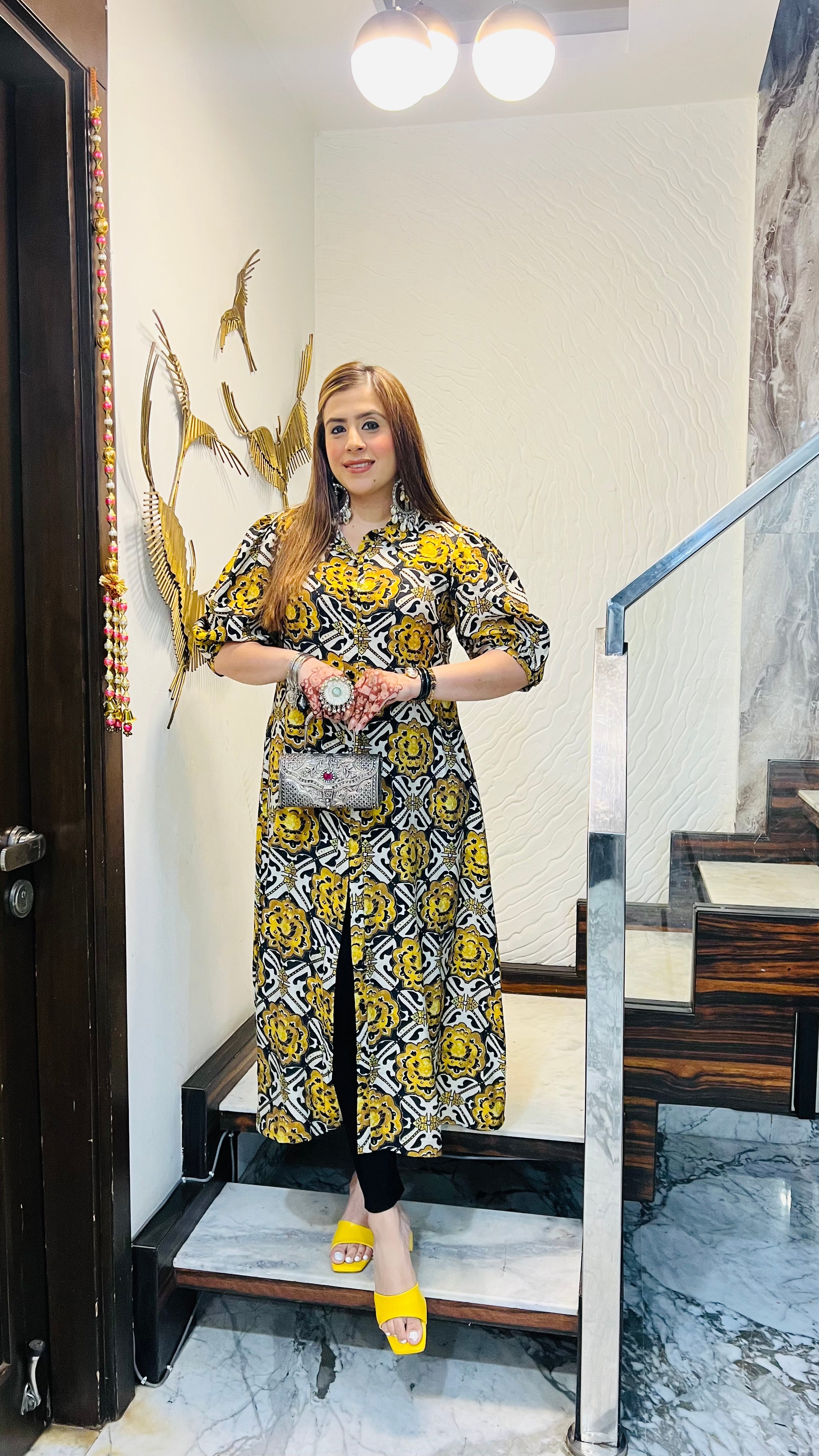 Monochrome Magic A Line Kurti