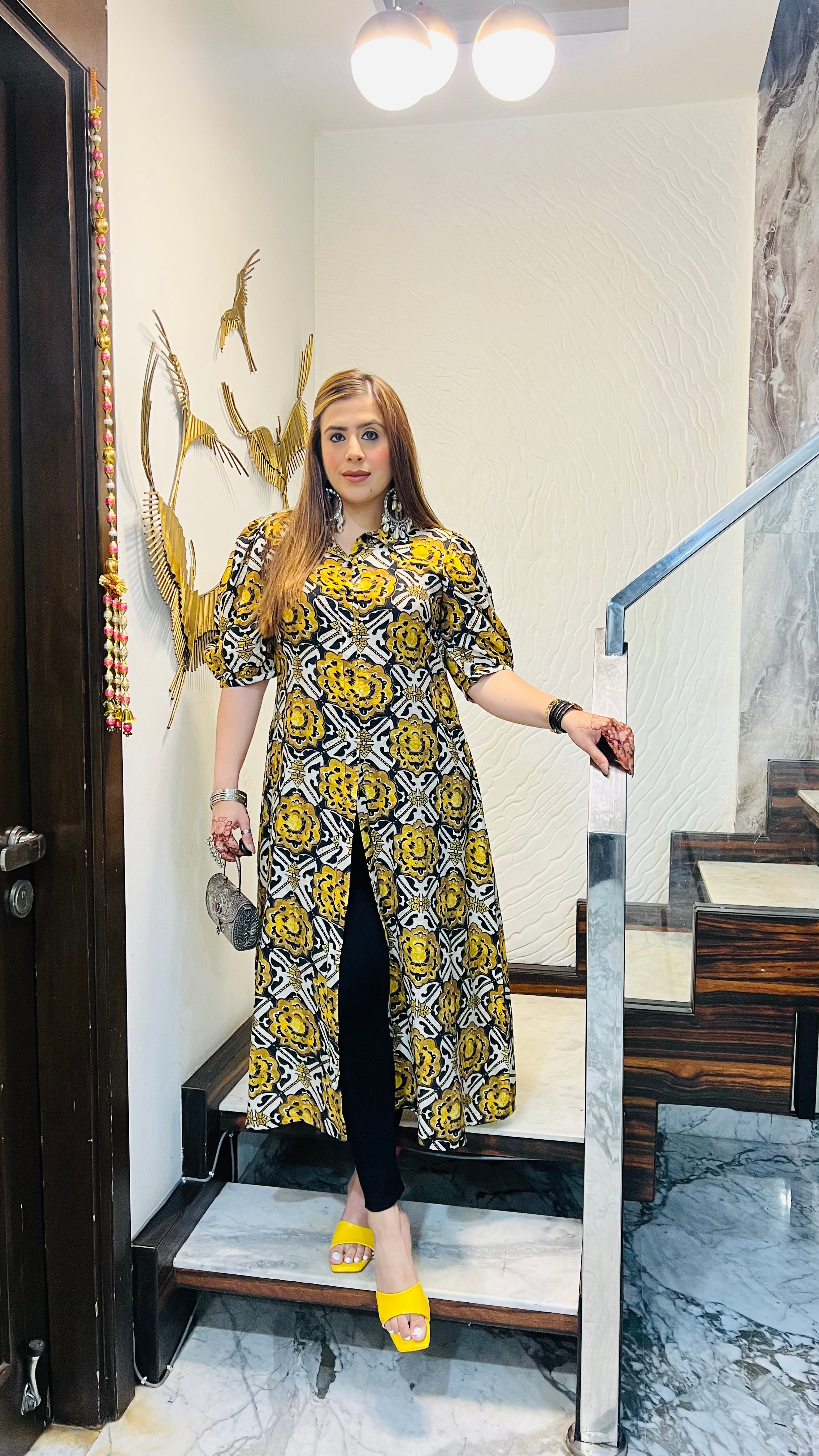 Monochrome Magic A Line Kurti