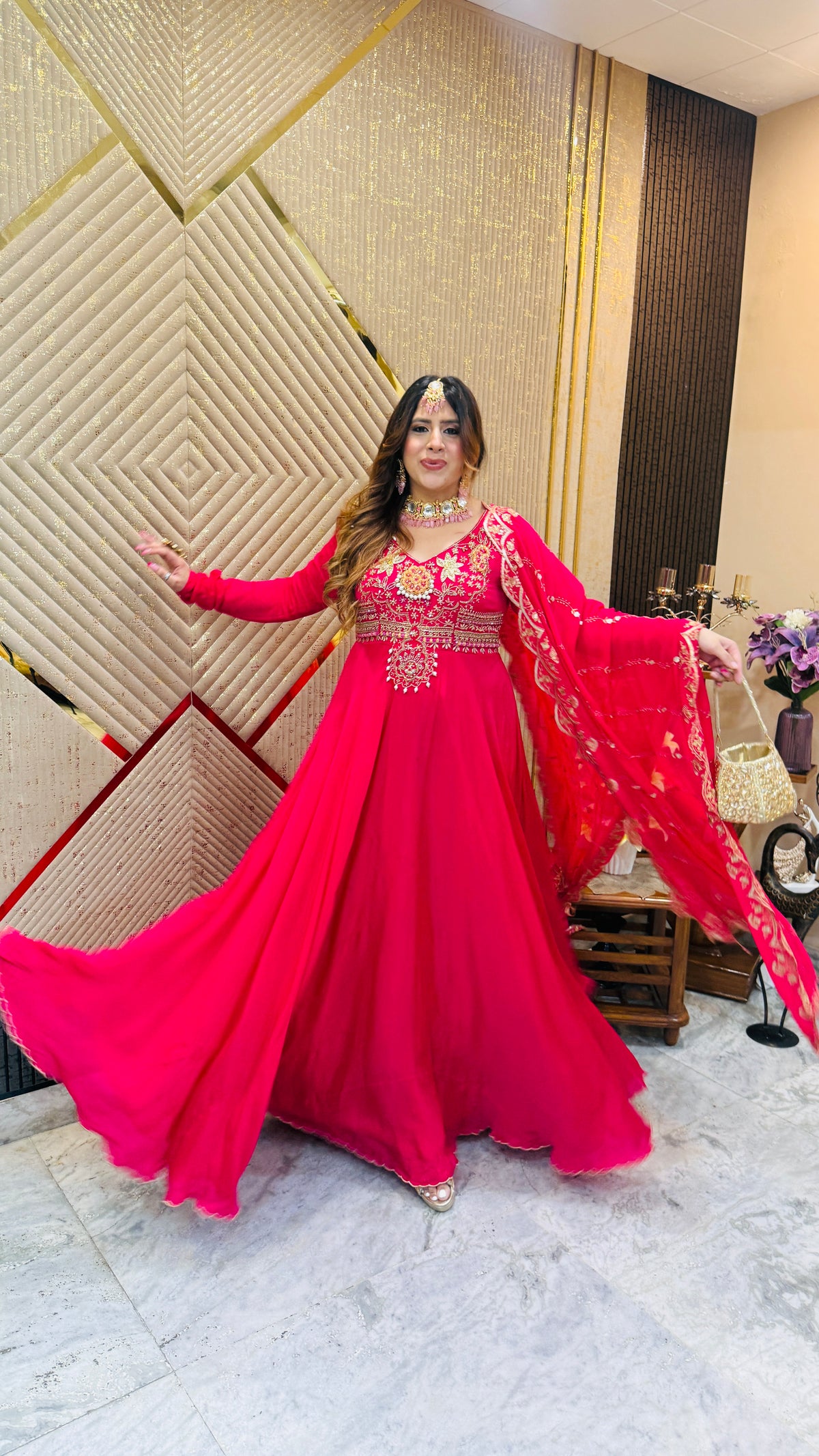 Pink Rendezvous Anarkali