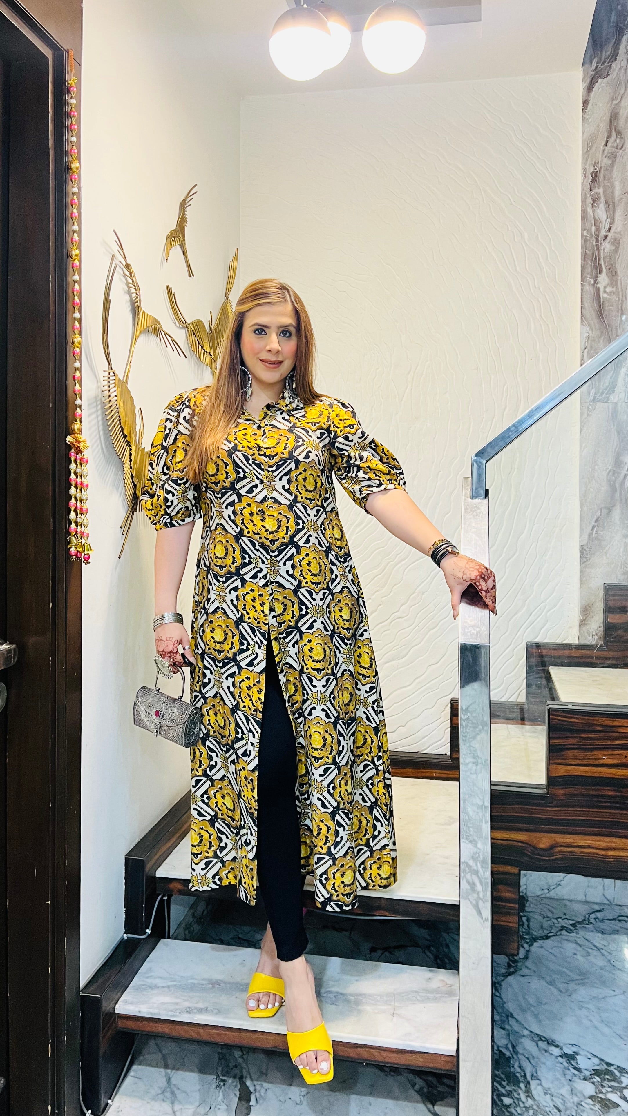 Monochrome Magic A Line Kurti