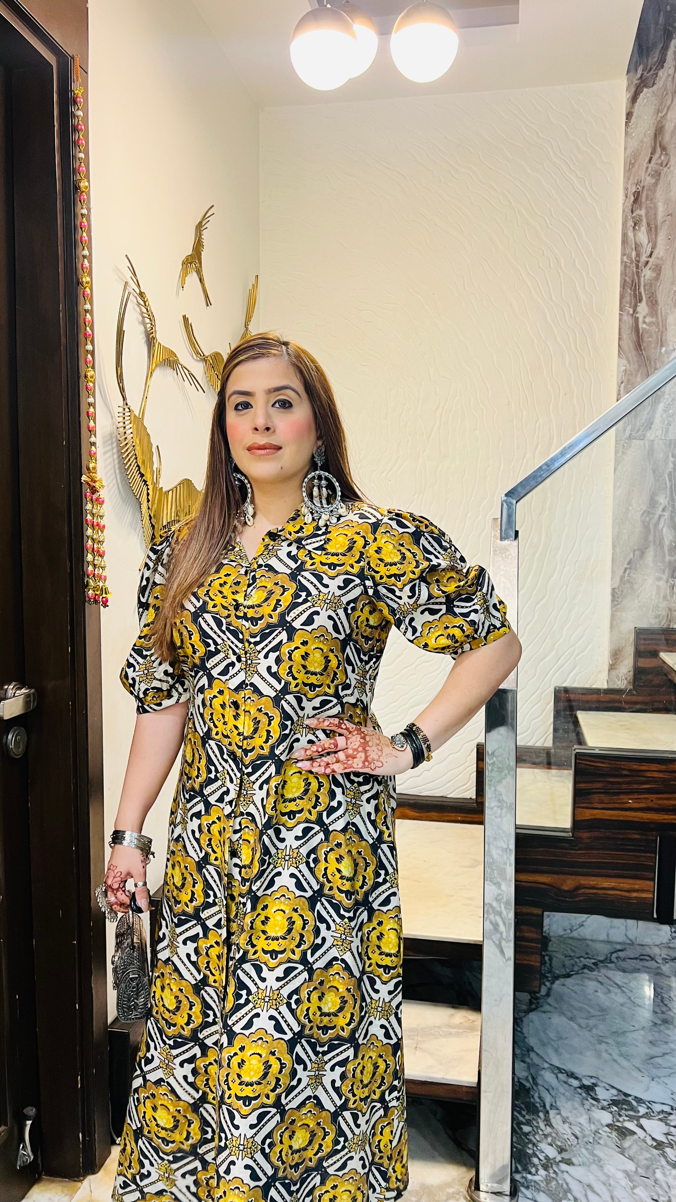 Monochrome Magic A Line Kurti