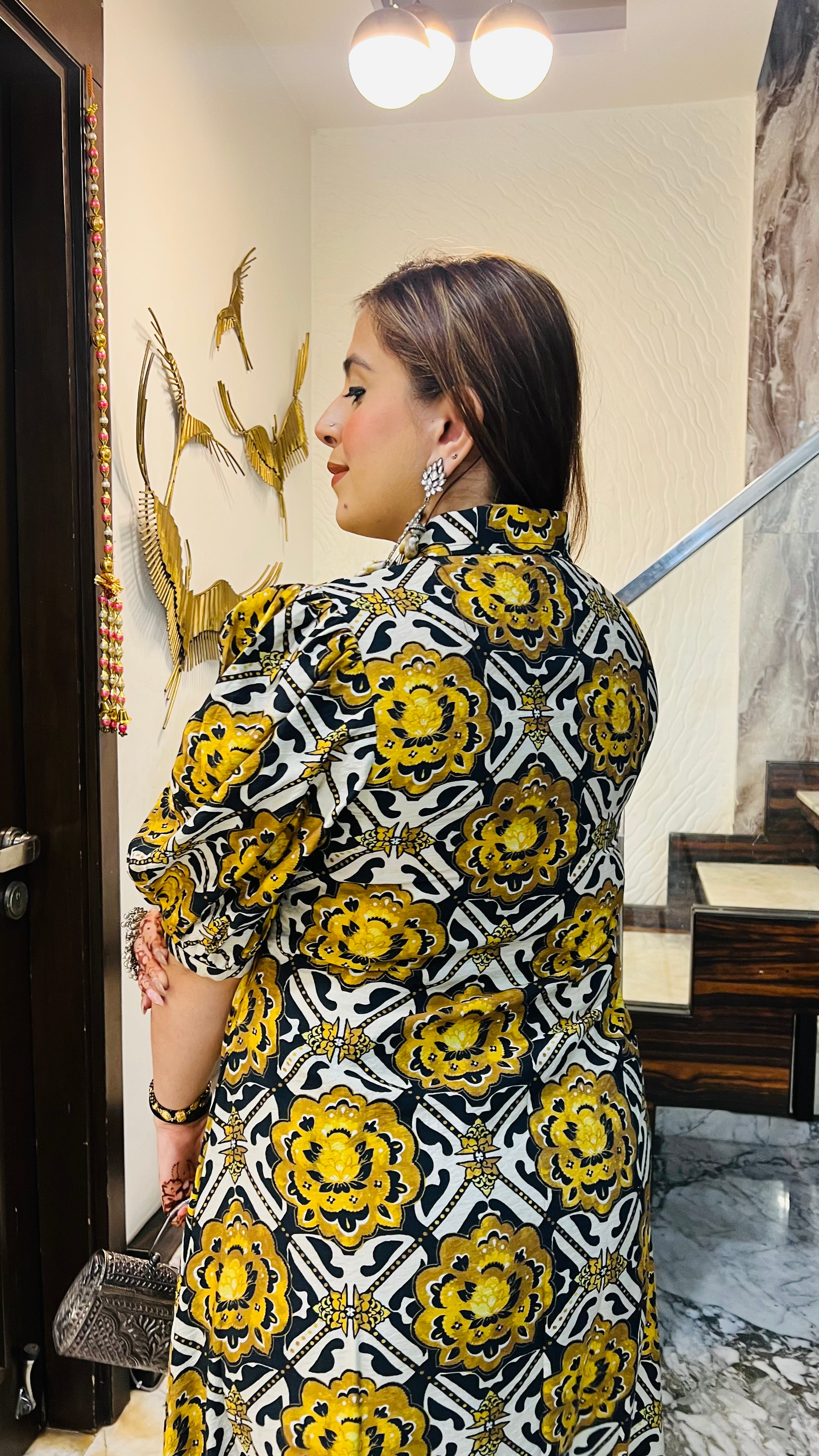 Monochrome Magic A Line Kurti