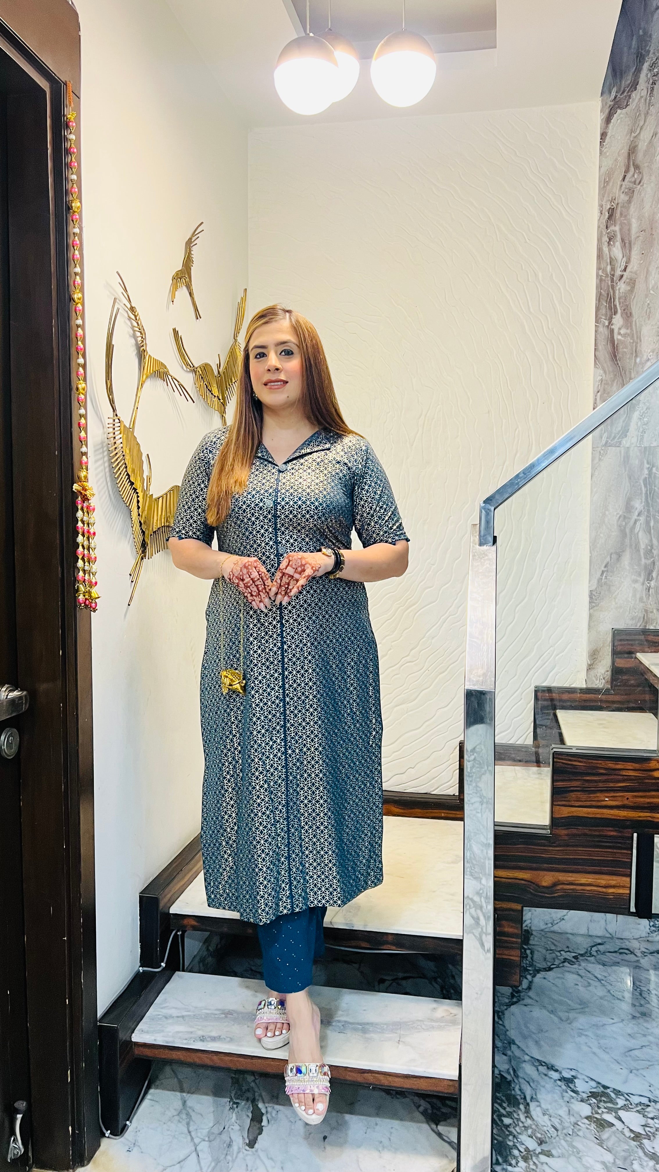 Peacock Foil Kurti