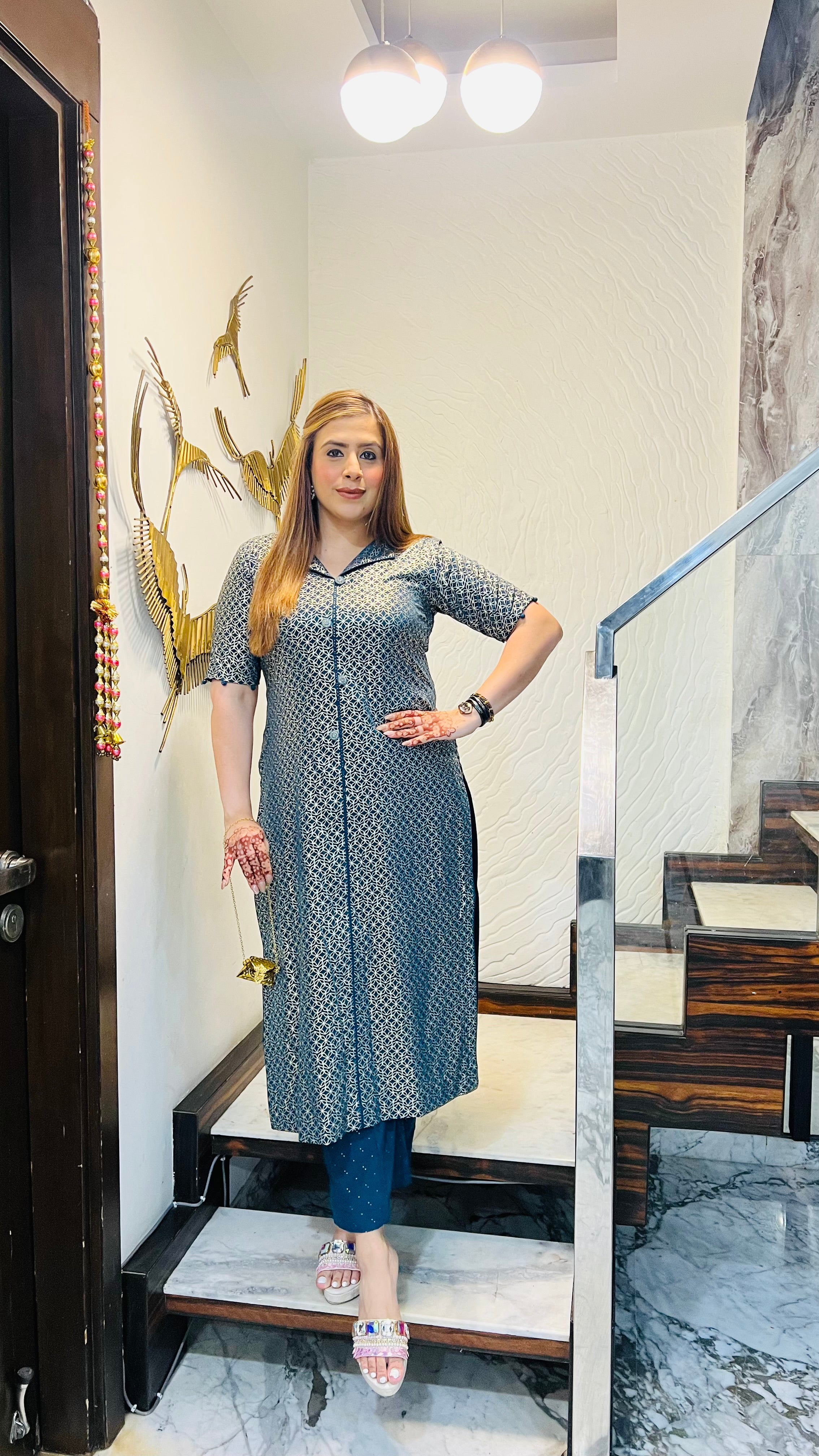 Peacock Foil Kurti