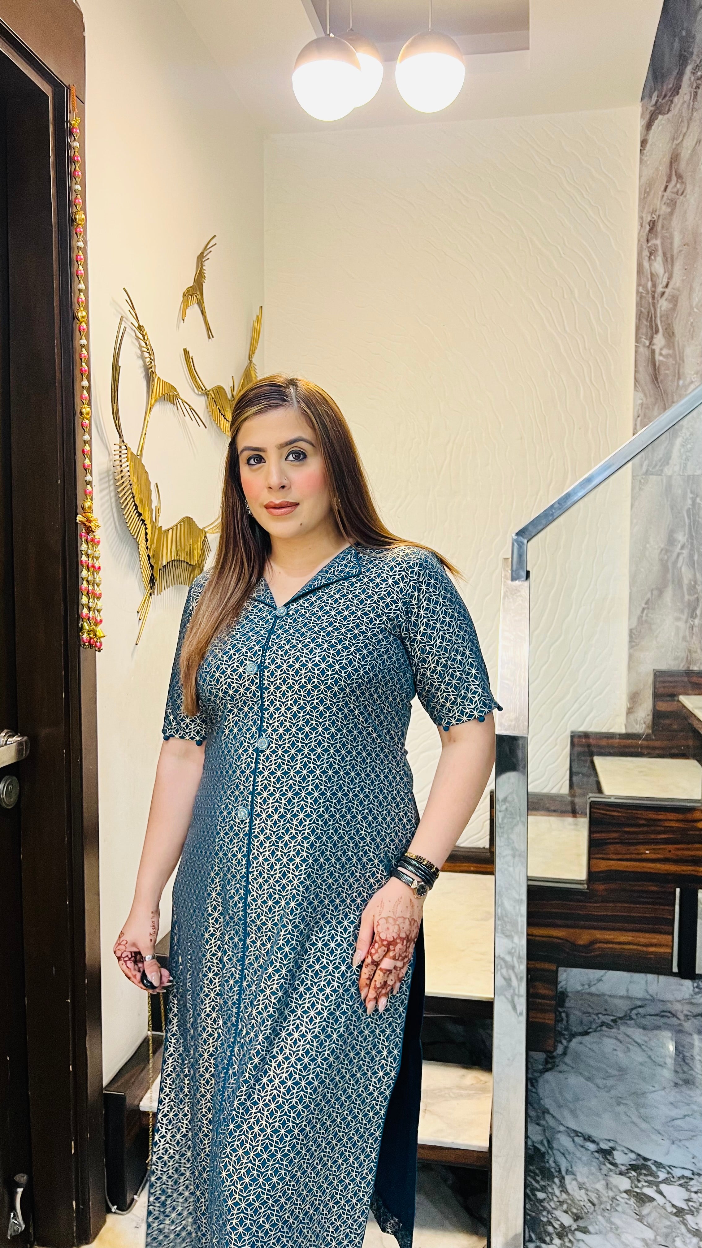 Peacock Foil Kurti