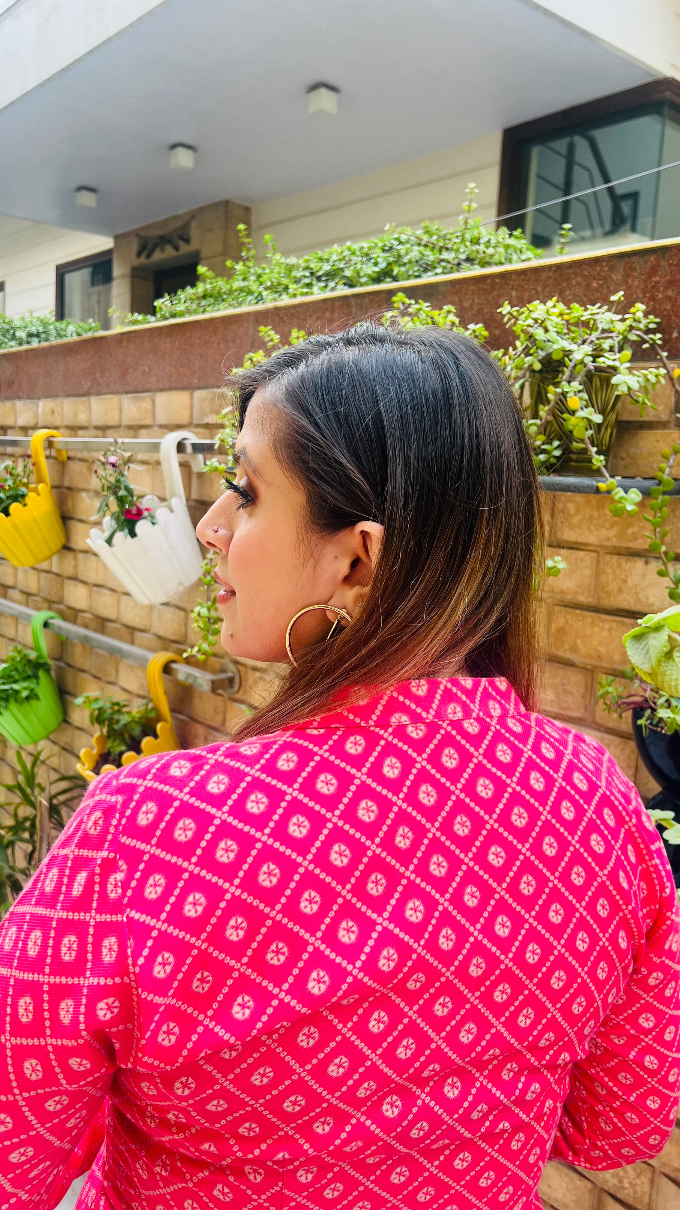 Hot Pink Bandhini Kurti