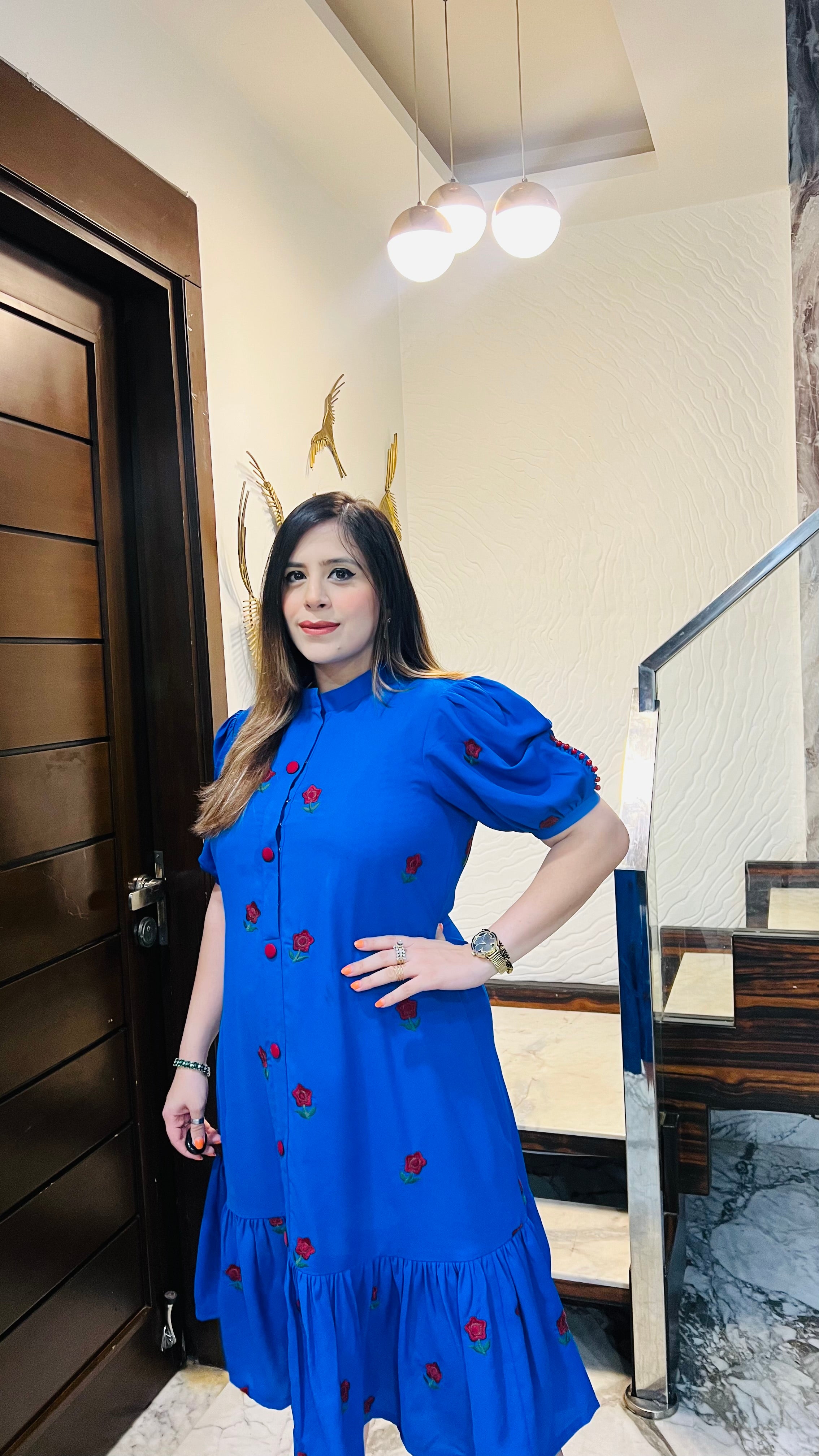 Embroidered Royalty Midi Dress