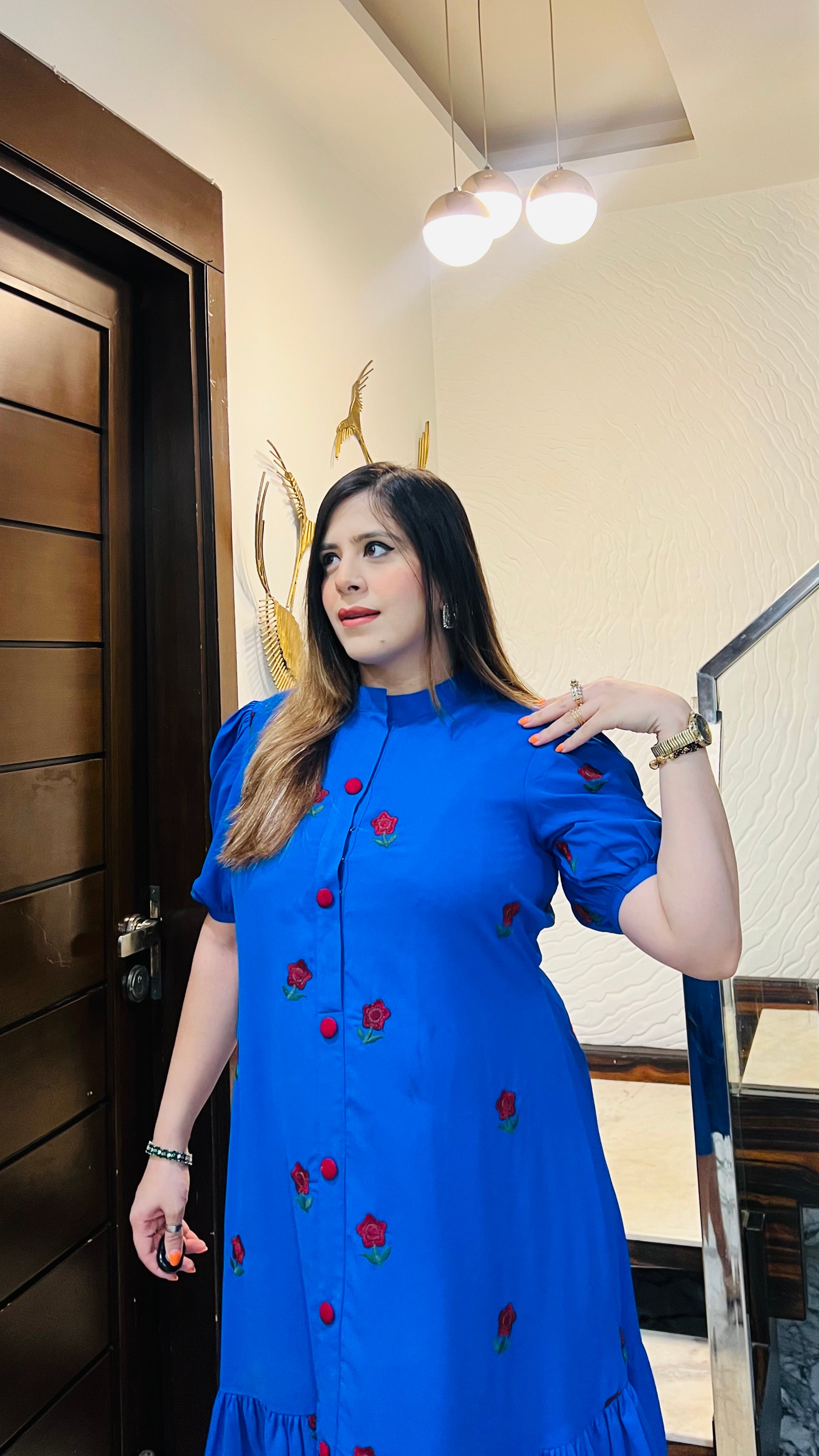 Embroidered Royalty Midi Dress