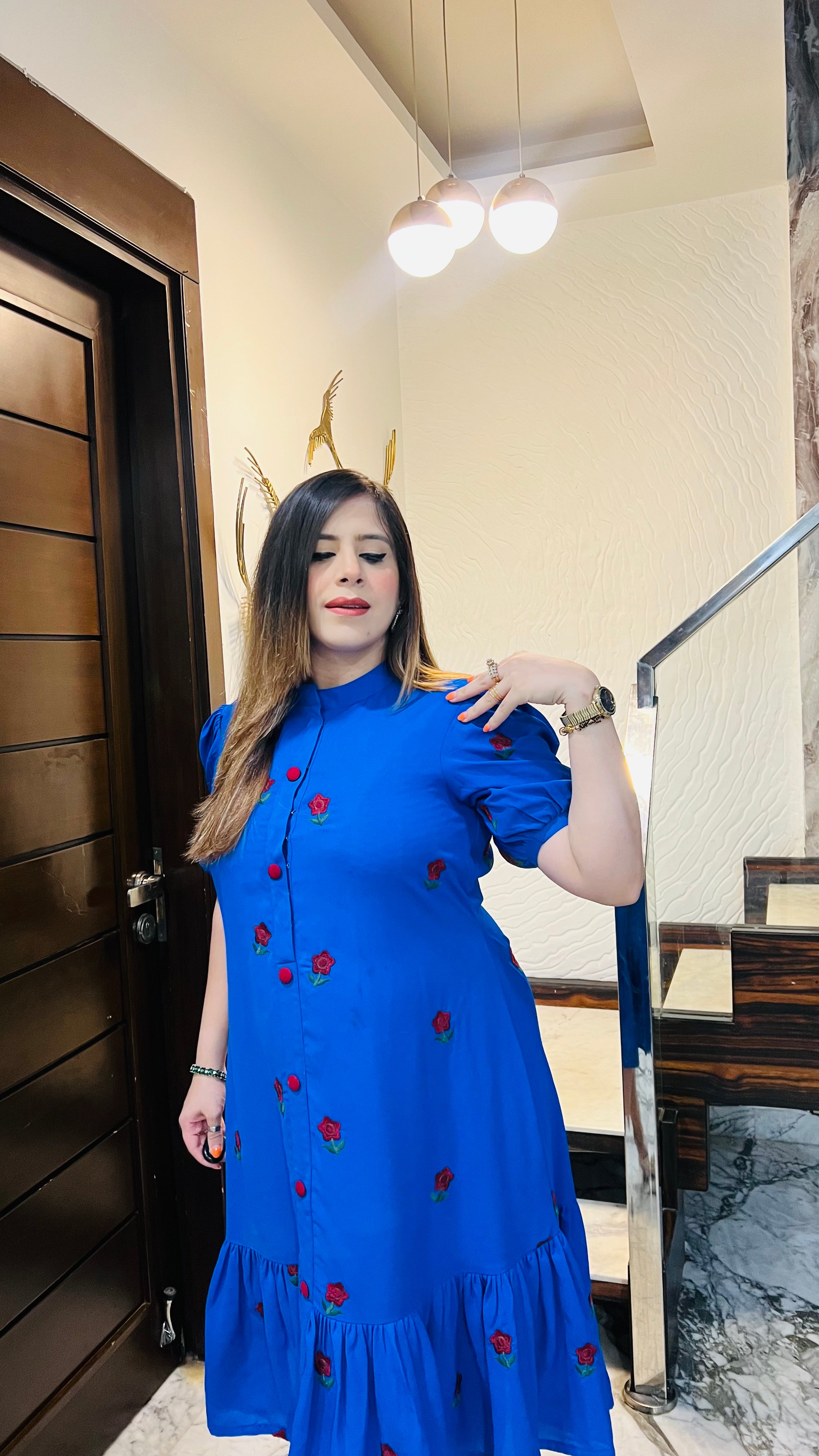 Embroidered Royalty Midi Dress