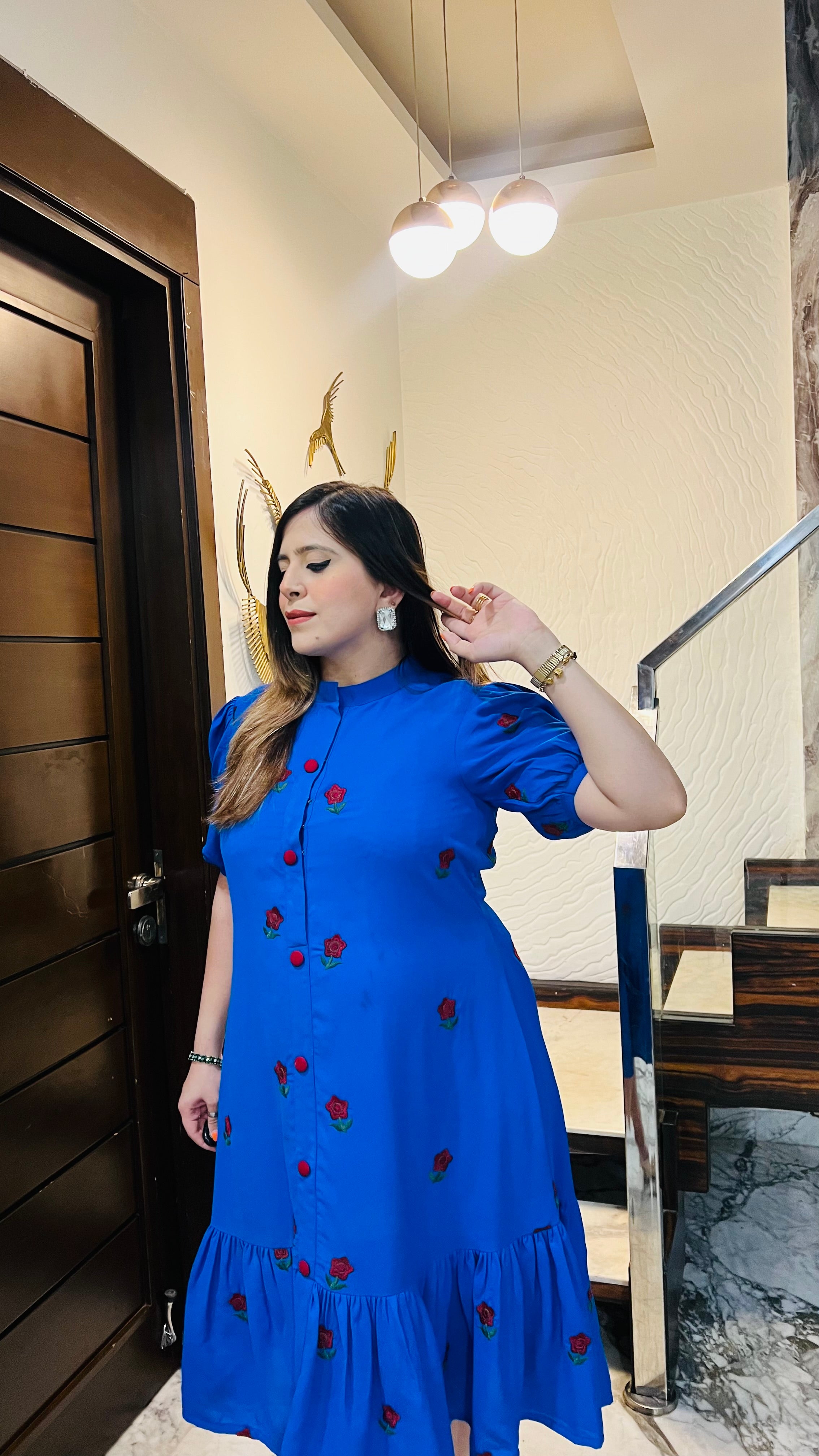 Embroidered Royalty Midi Dress