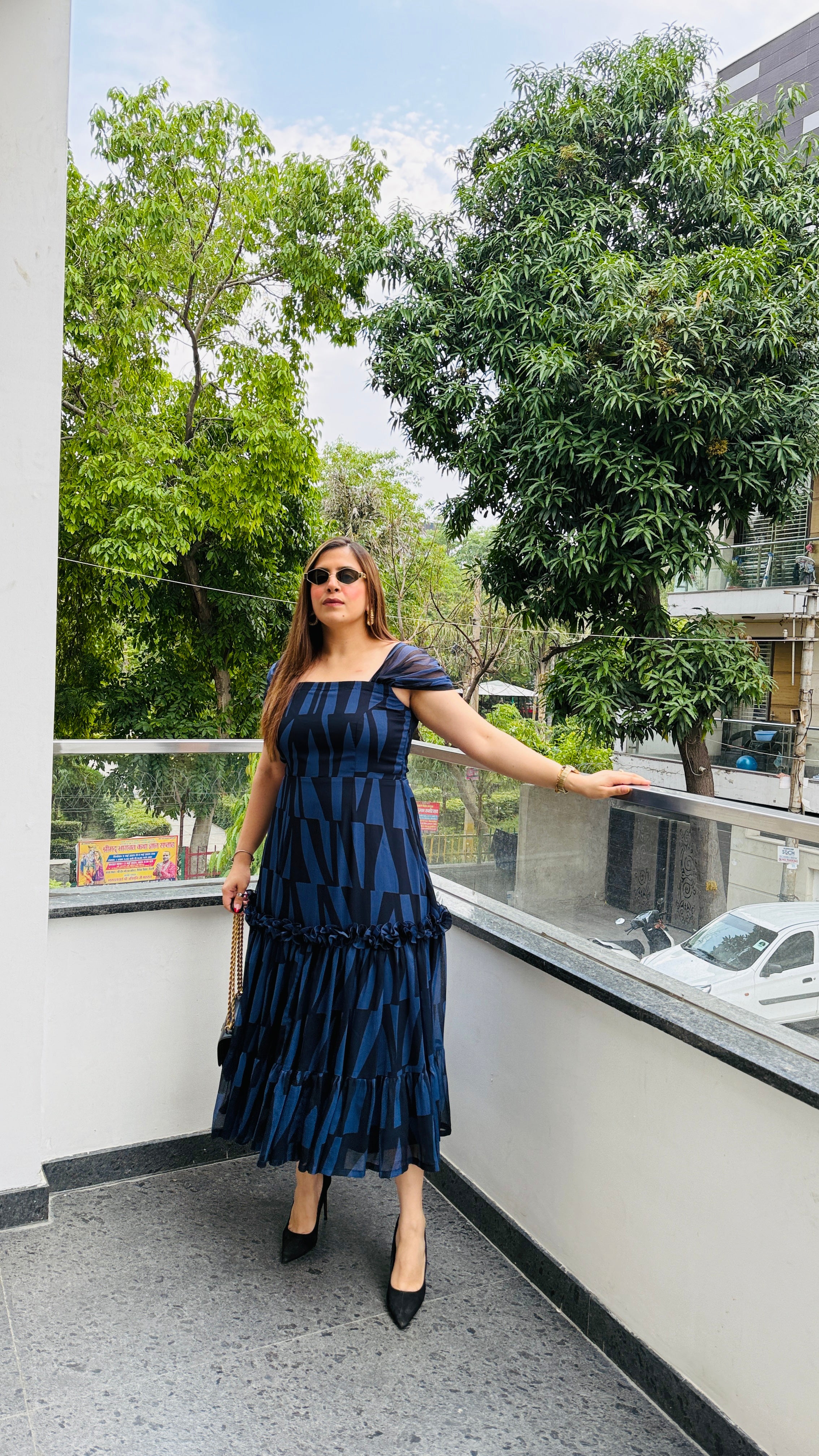 Geometri-City Midi Dress