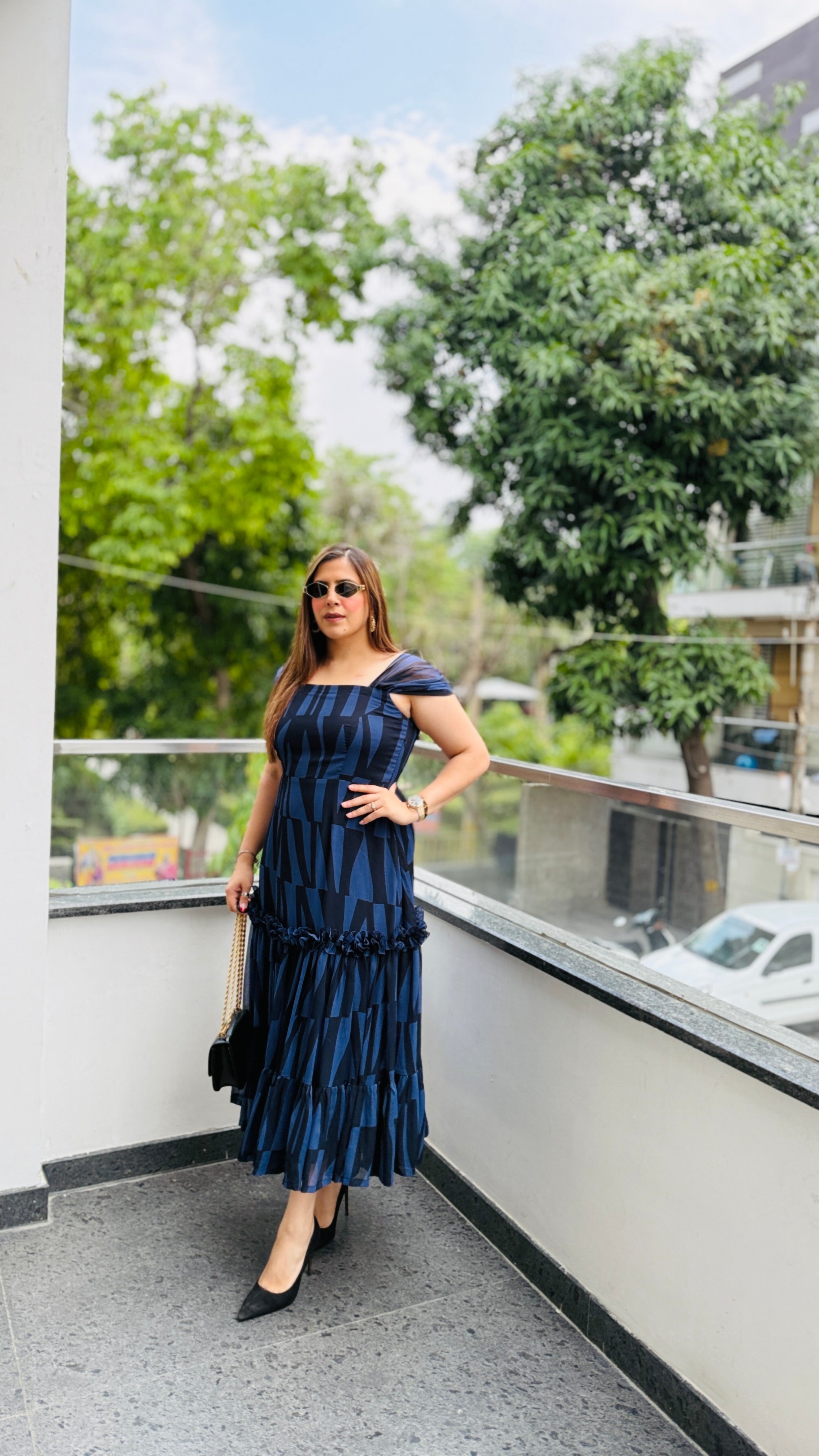 Geometri-City Midi Dress