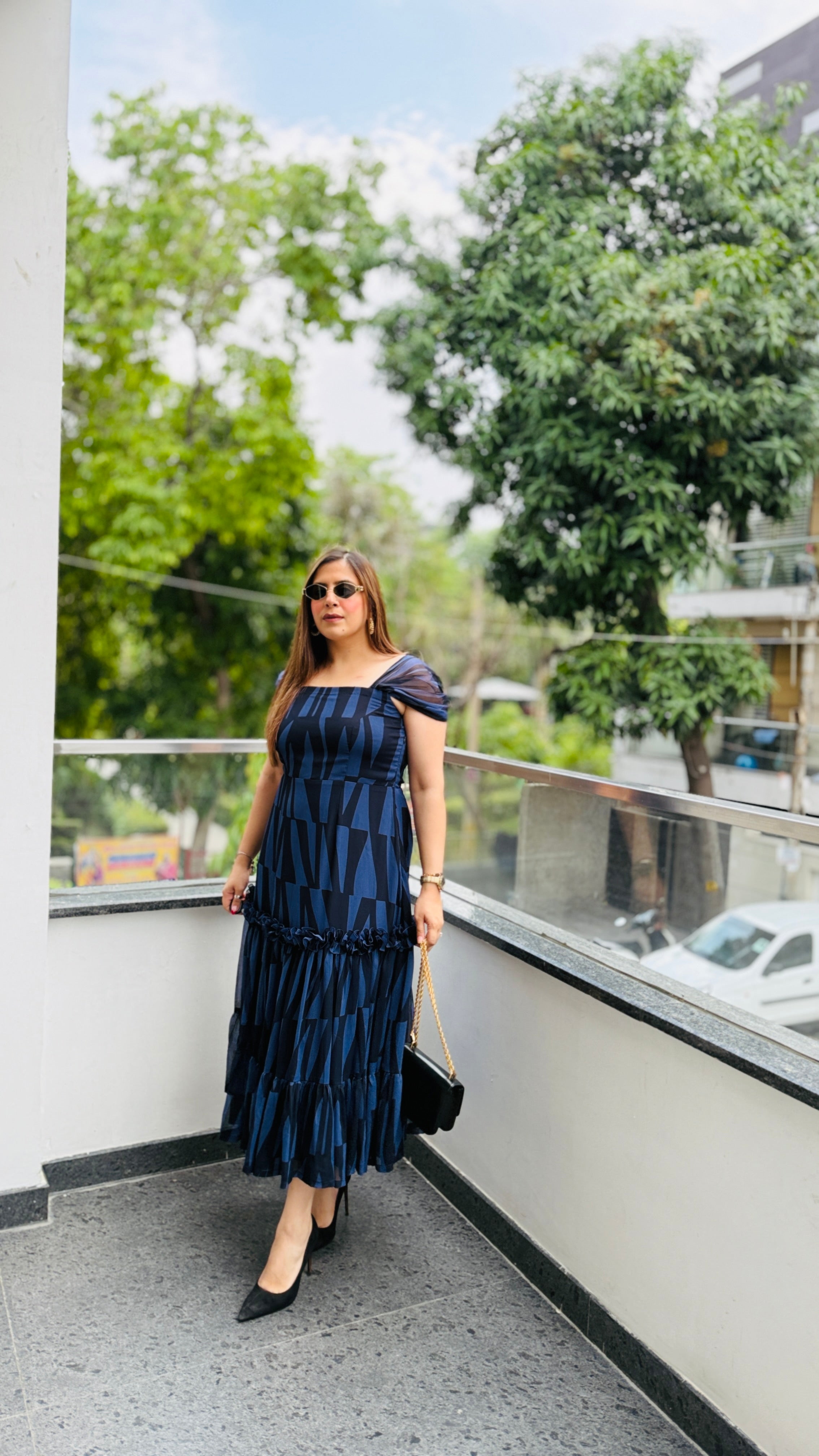 Geometri-City Midi Dress