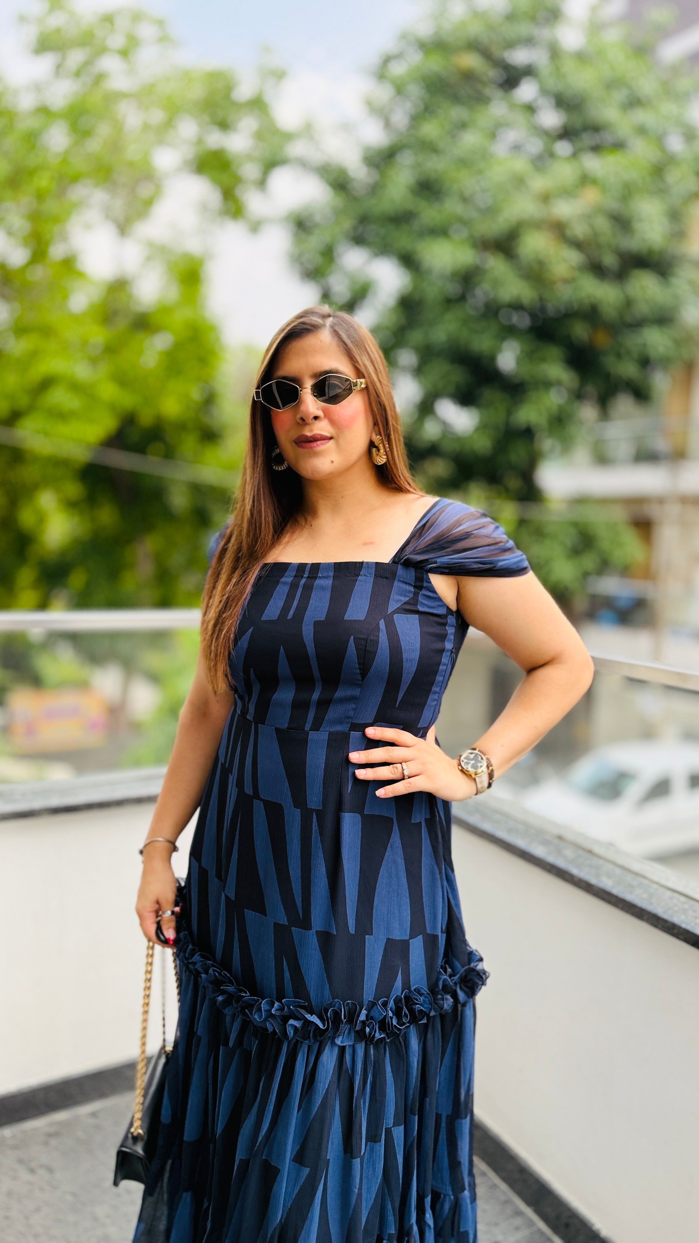 Geometri-City Midi Dress