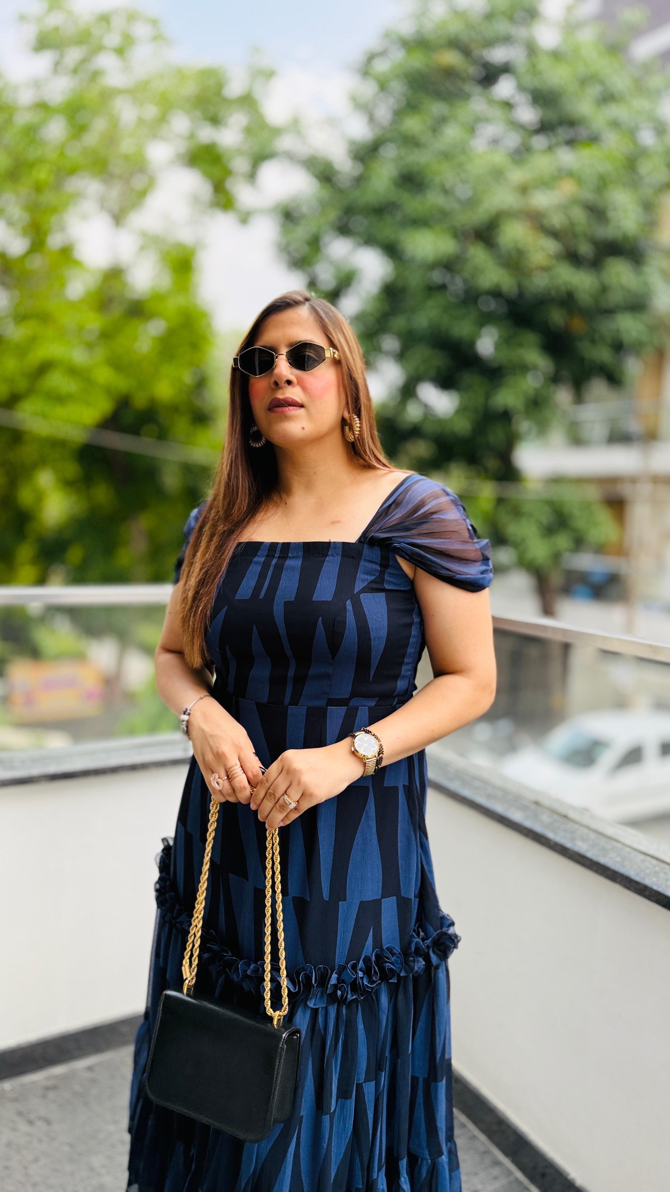 Geometri-City Midi Dress