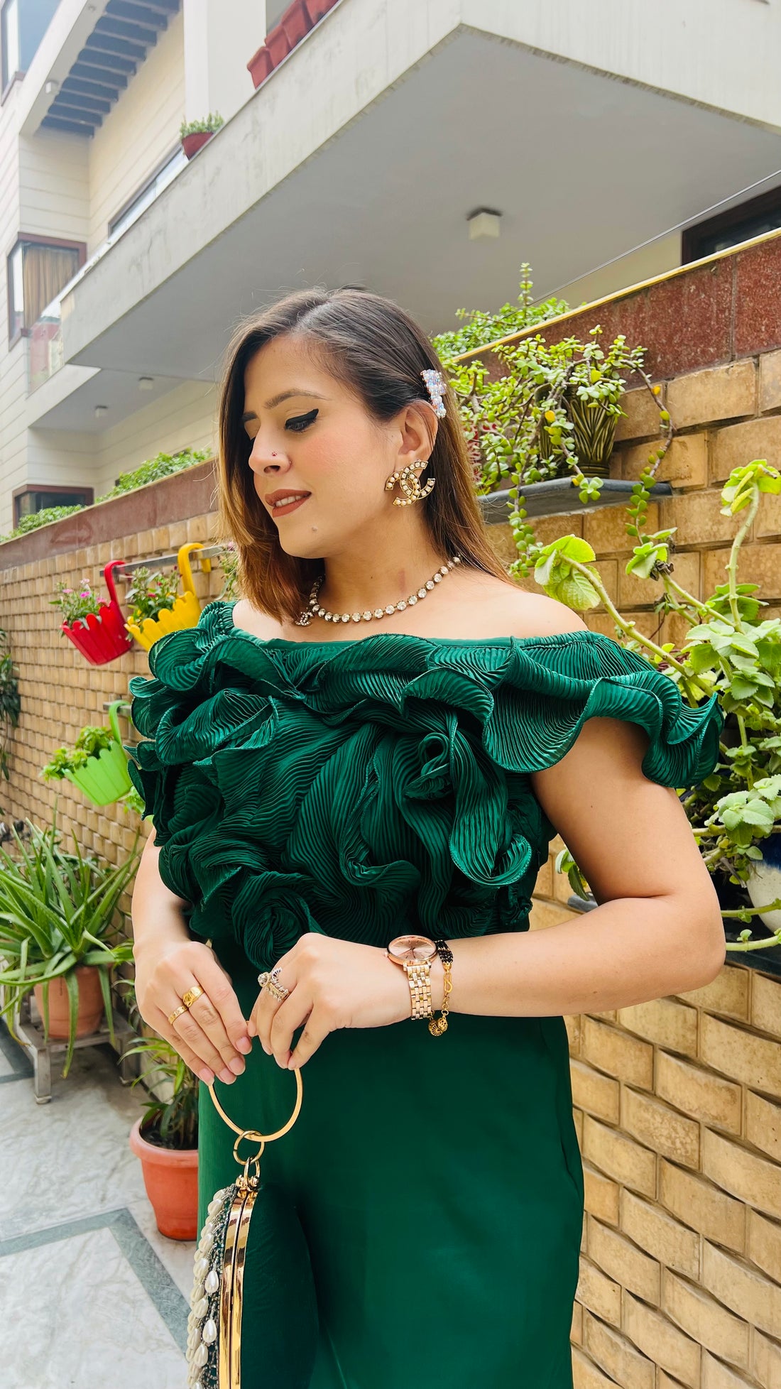 Green Wrinkle Midi