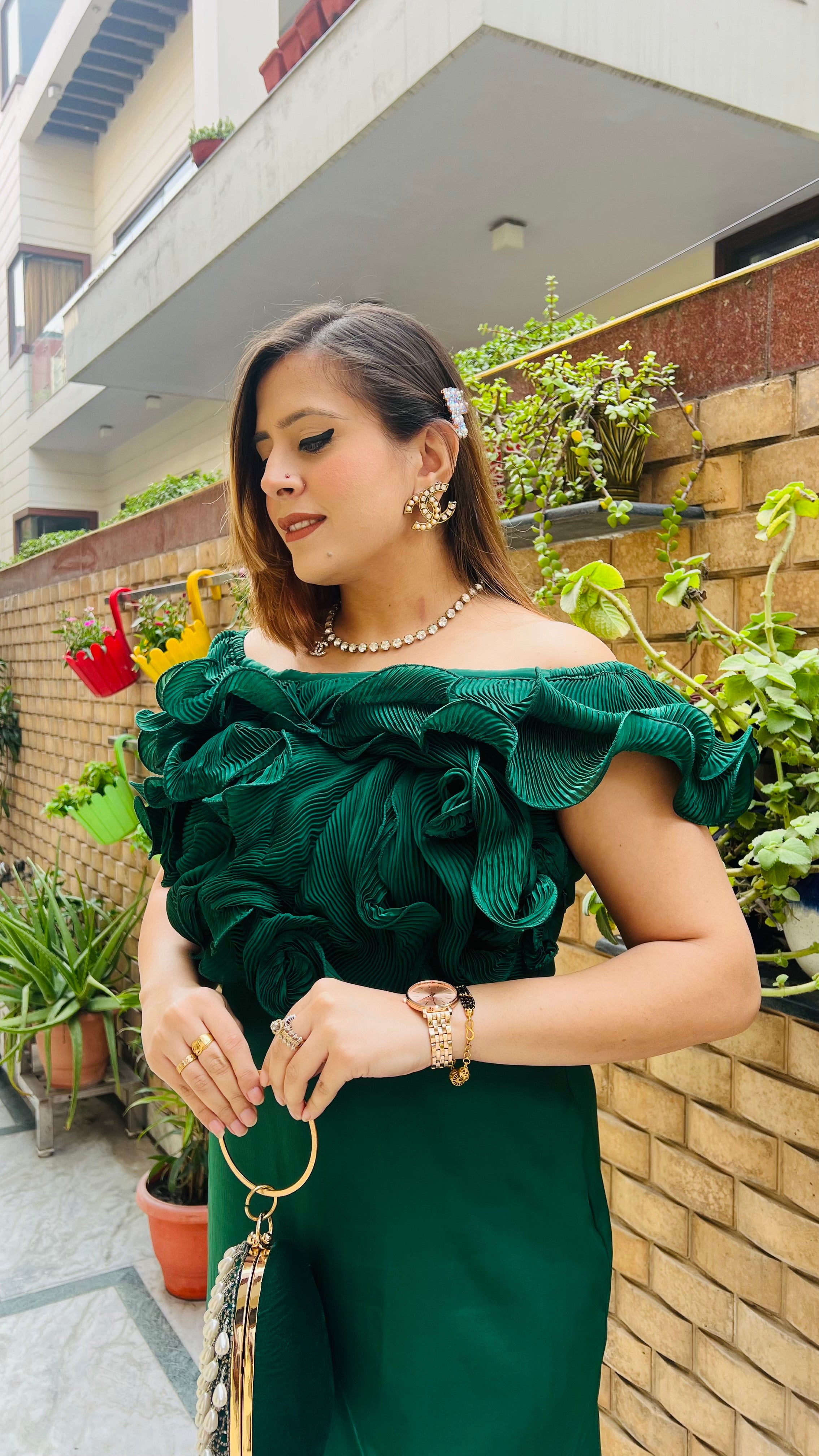 Green Wrinkle Midi