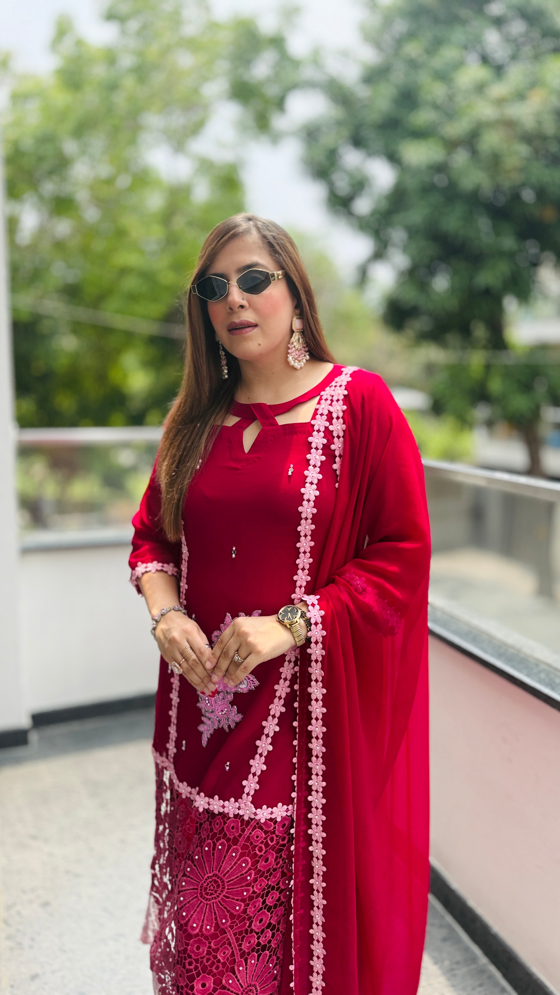 Hania Lace Work Suit