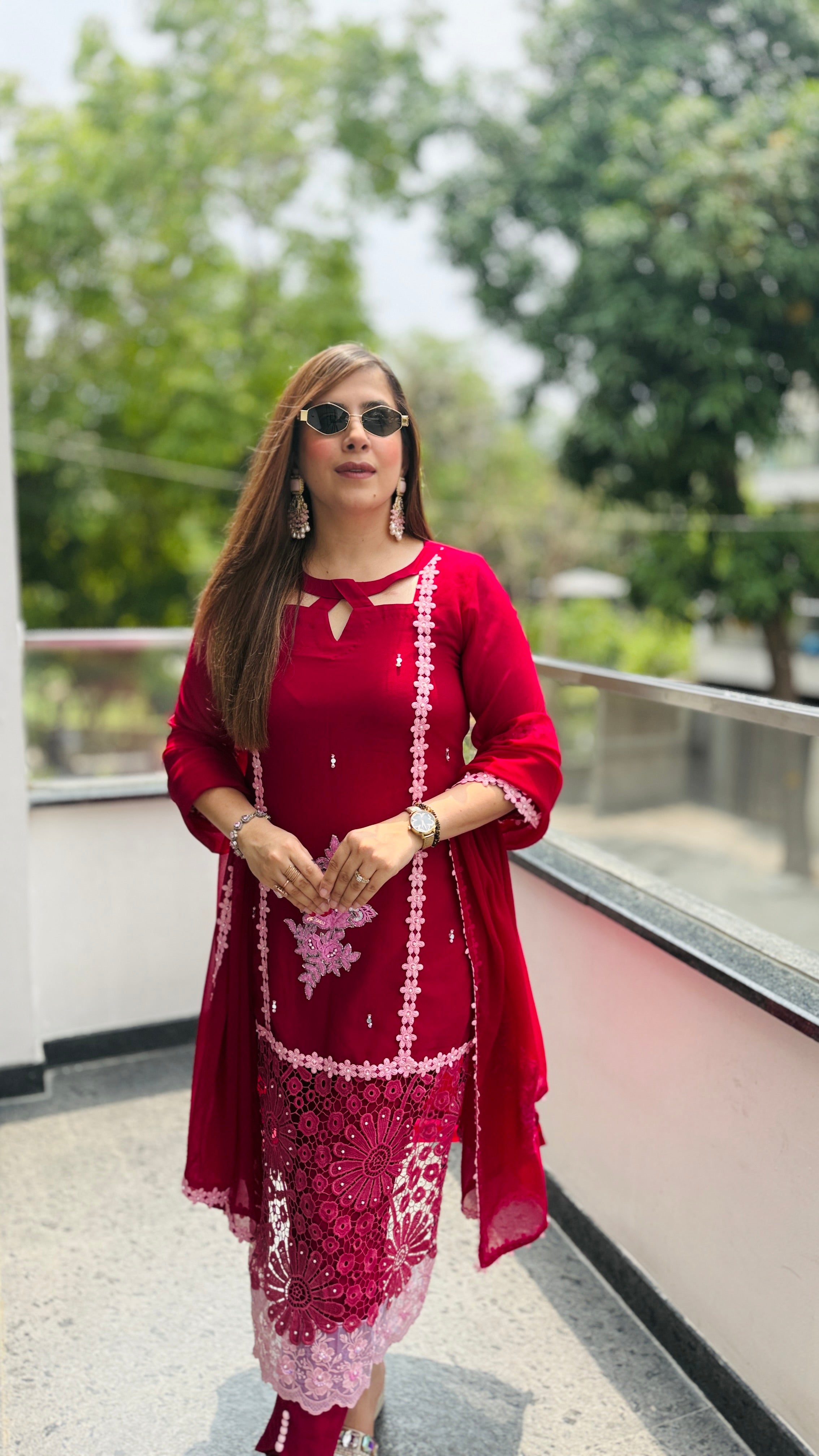 Hania Lace Work Suit