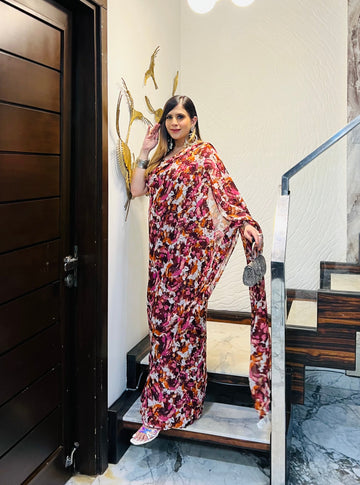 Teej Bougainville Maxi Saree