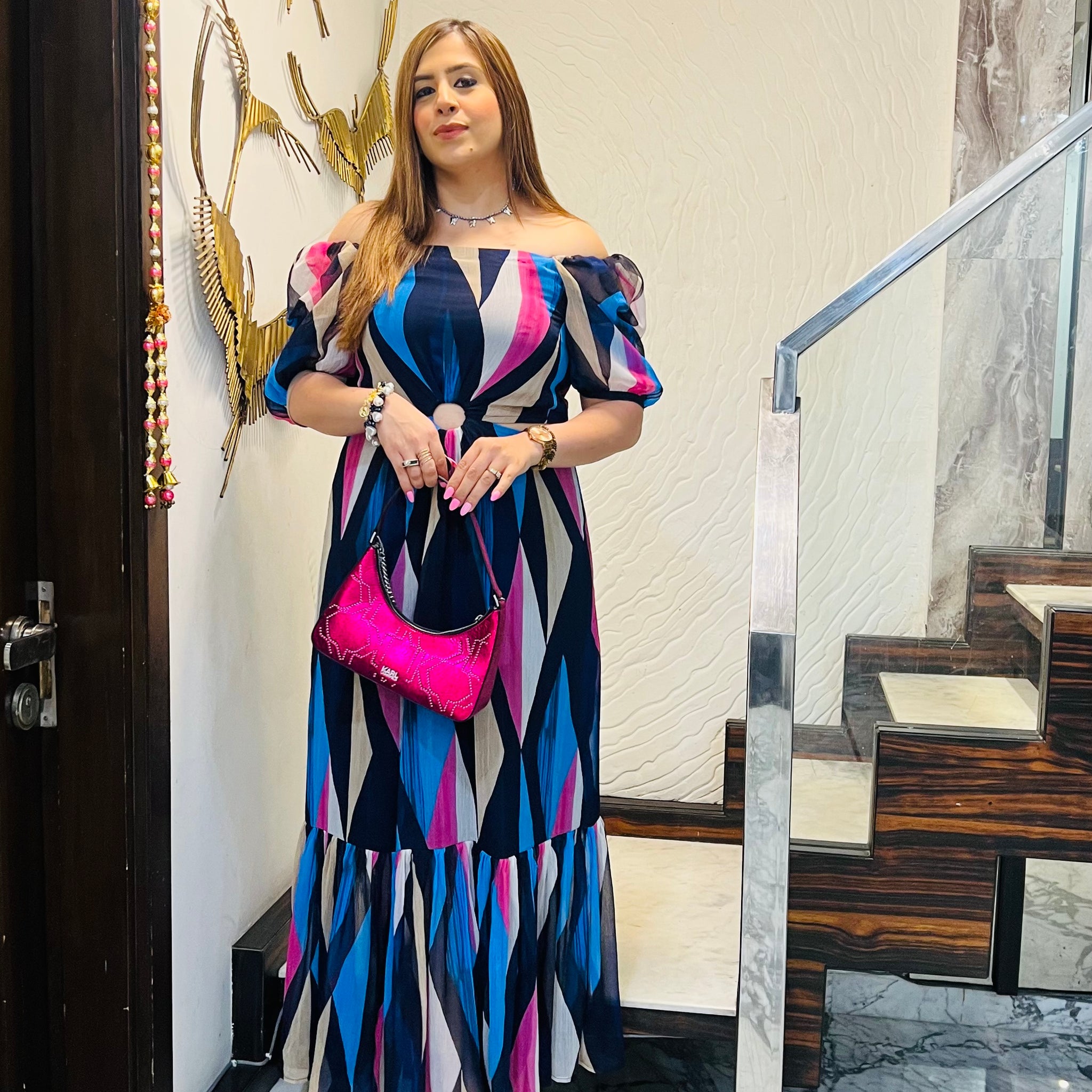 Geome-Try Me Maxi Dress