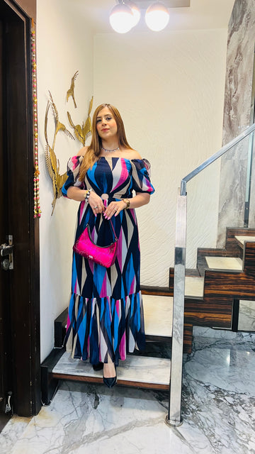 Geome-Try Me Maxi Dress