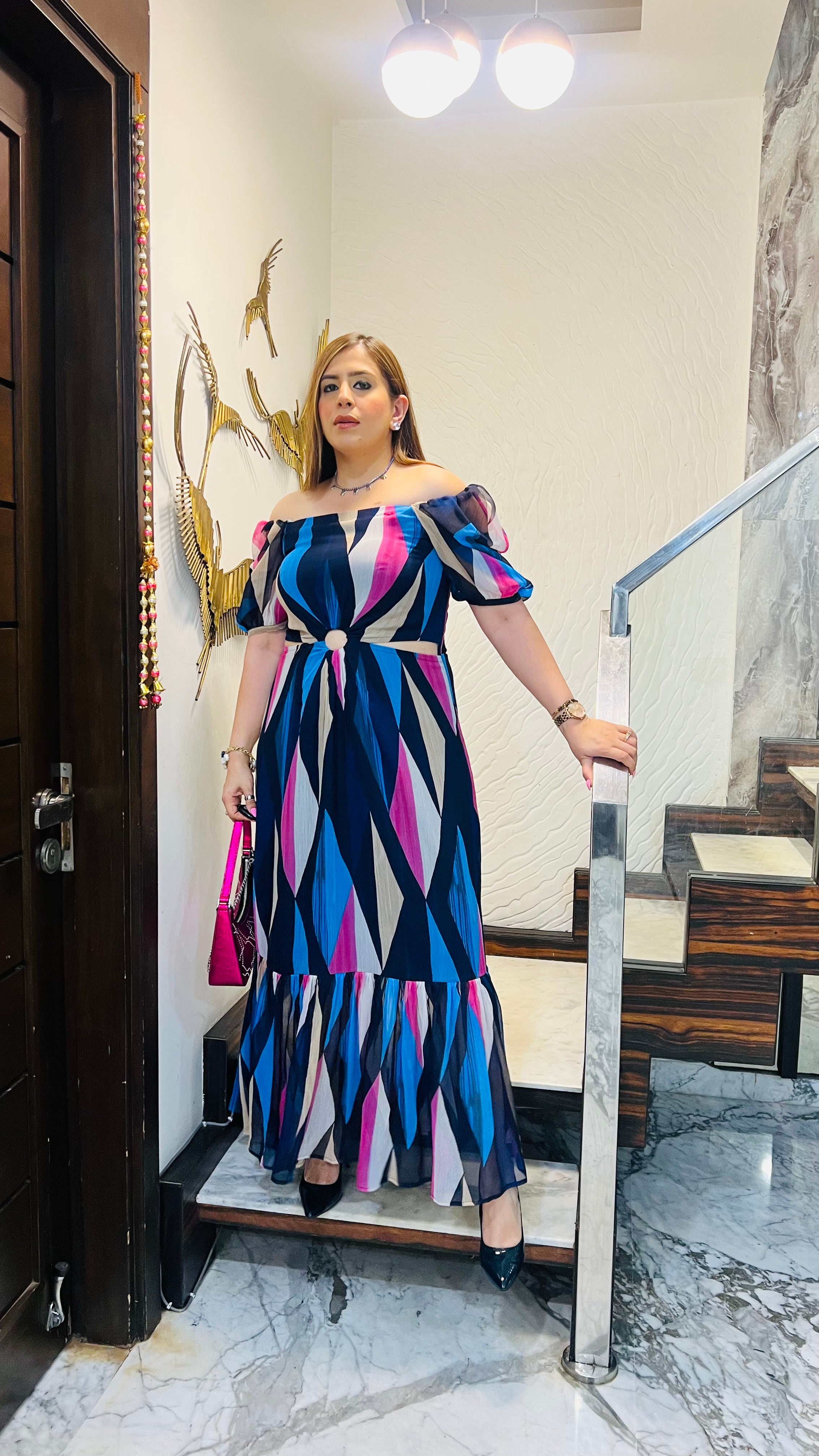 Geome-Try Me Maxi Dress