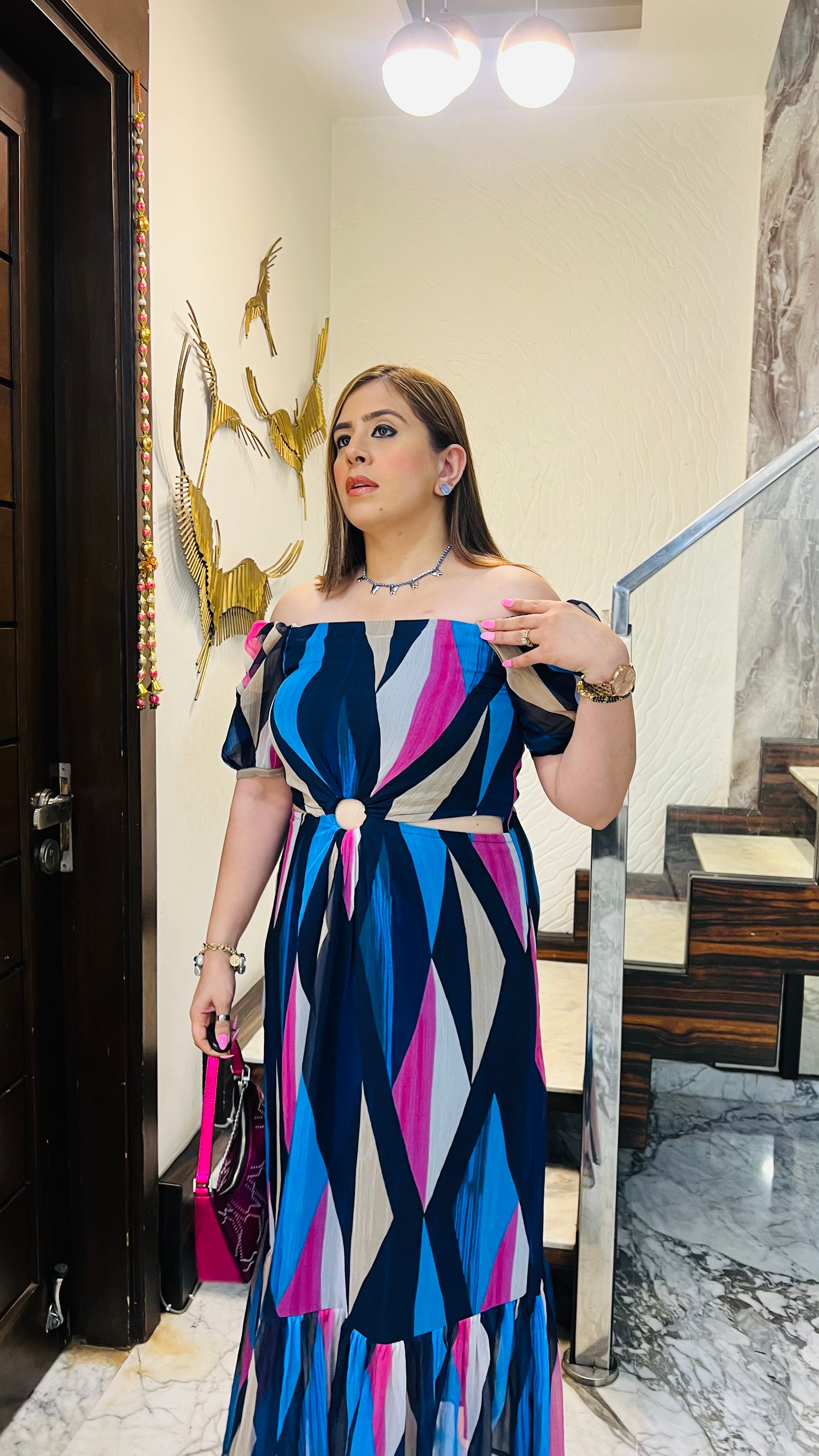 Geome-Try Me Maxi Dress