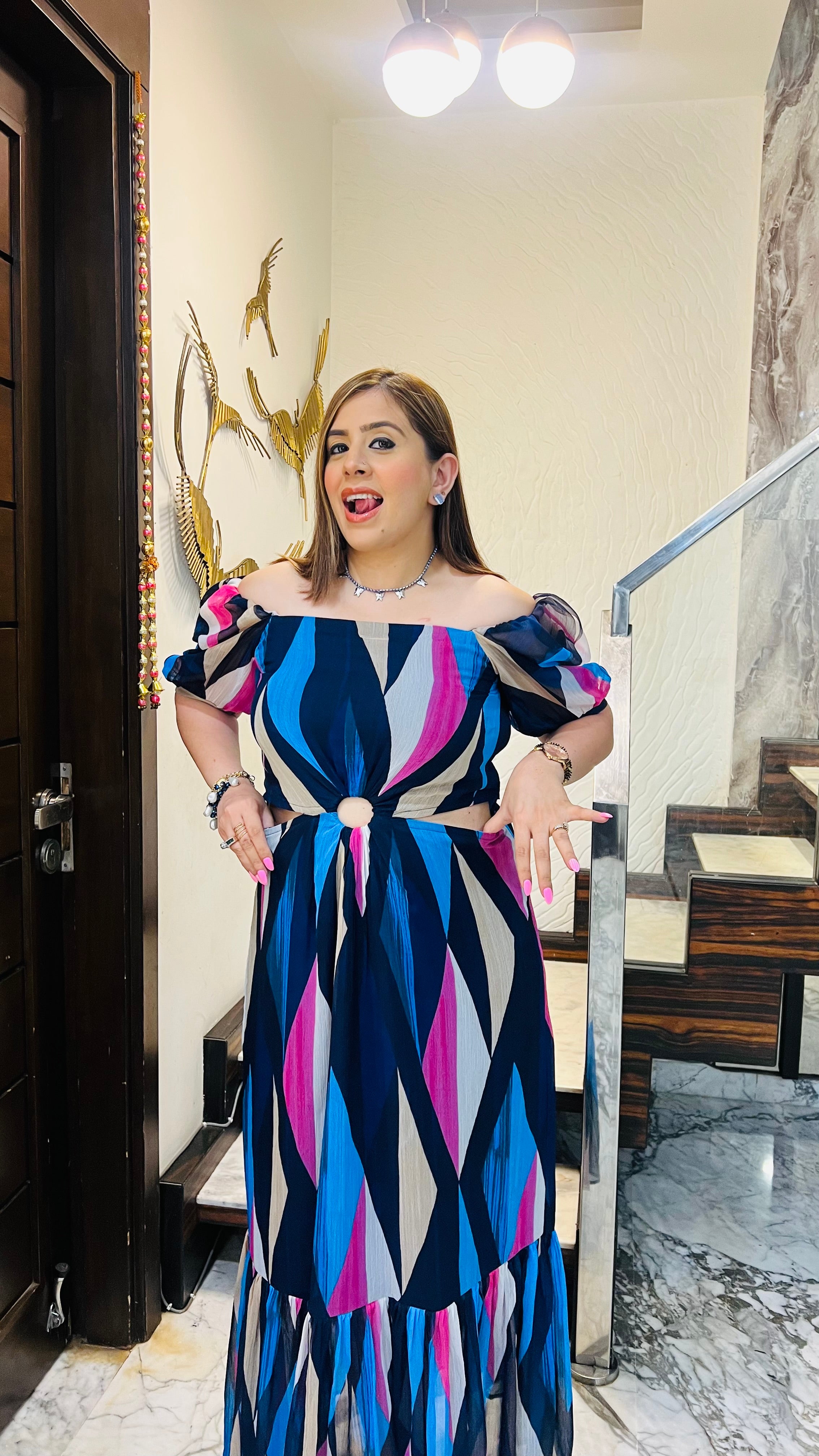 Geome-Try Me Maxi Dress