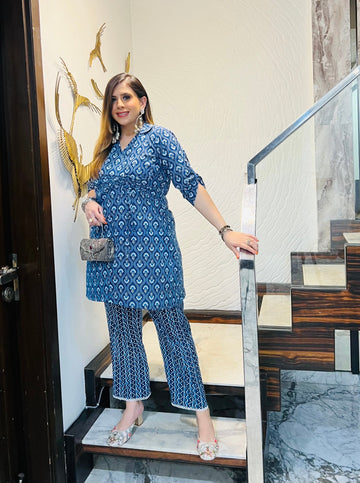 Navy Blue Jaipuri Co-Ord