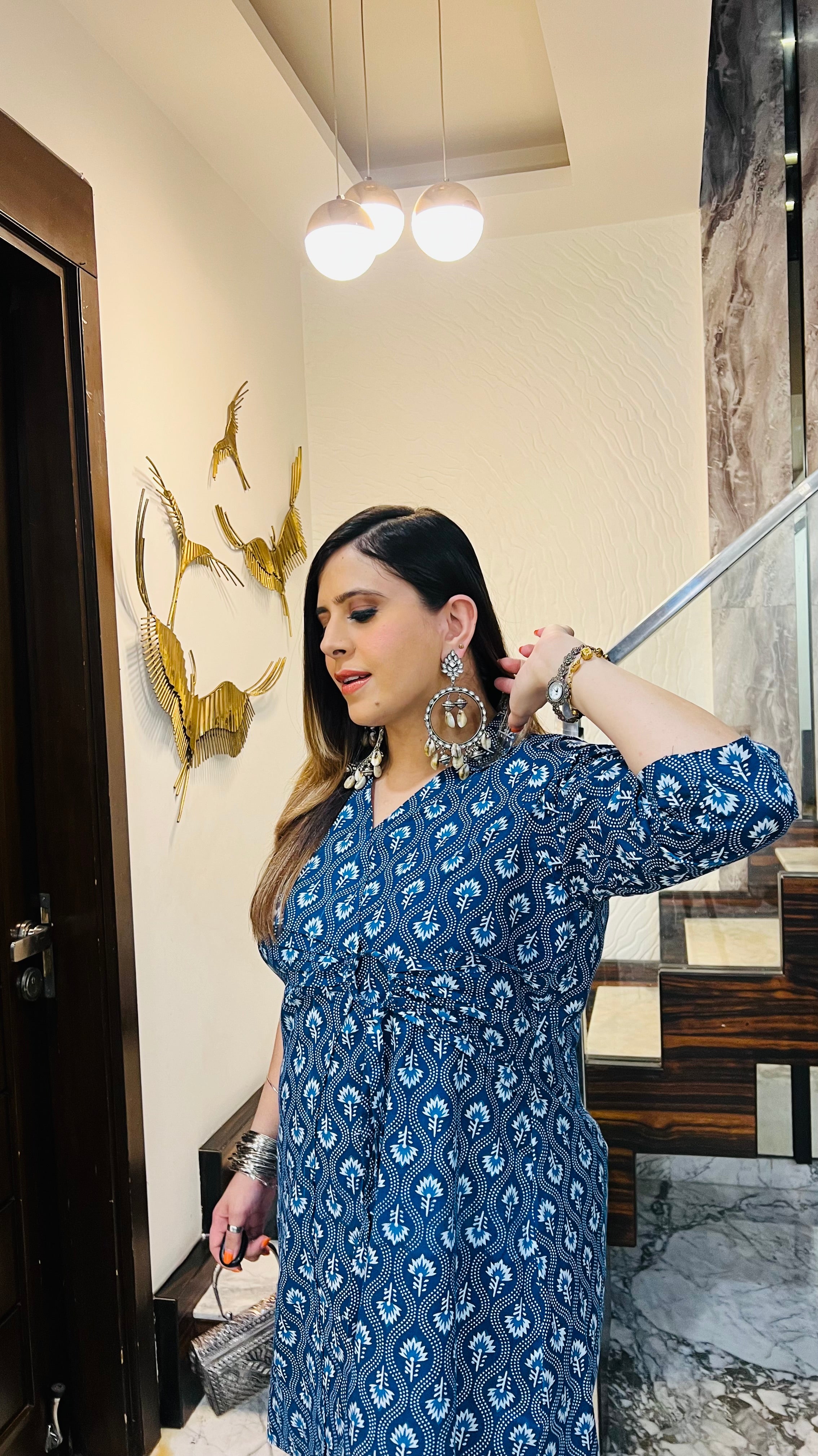 Navy Blue Jaipuri Co-Ord