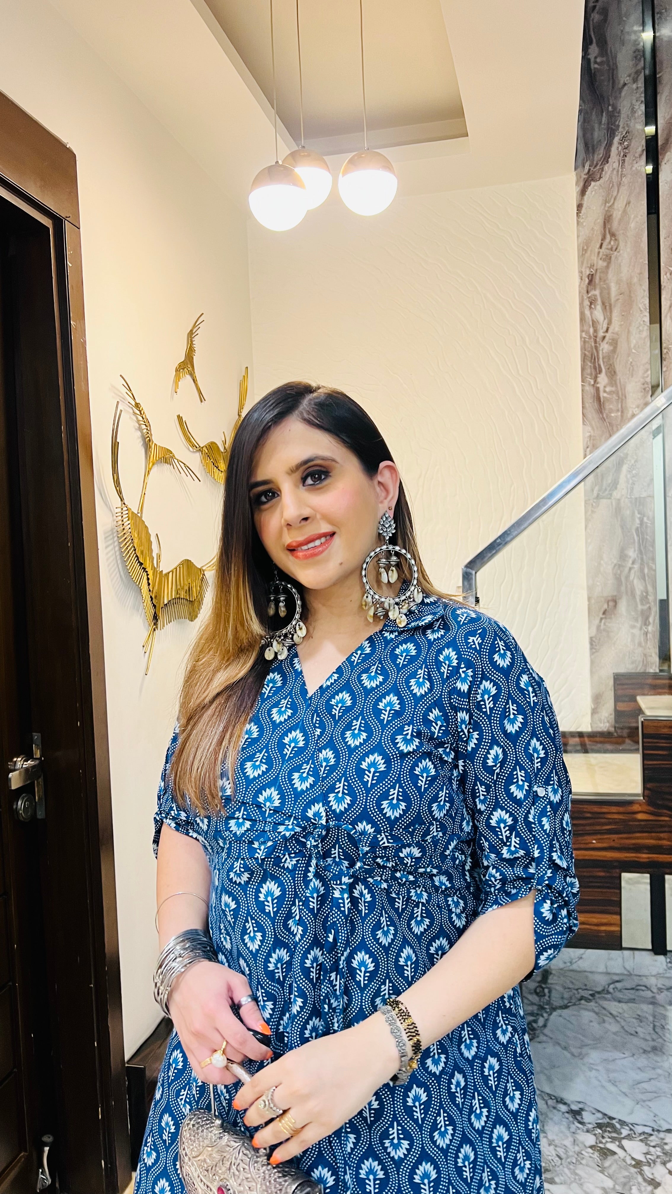 Navy Blue Jaipuri Co-Ord