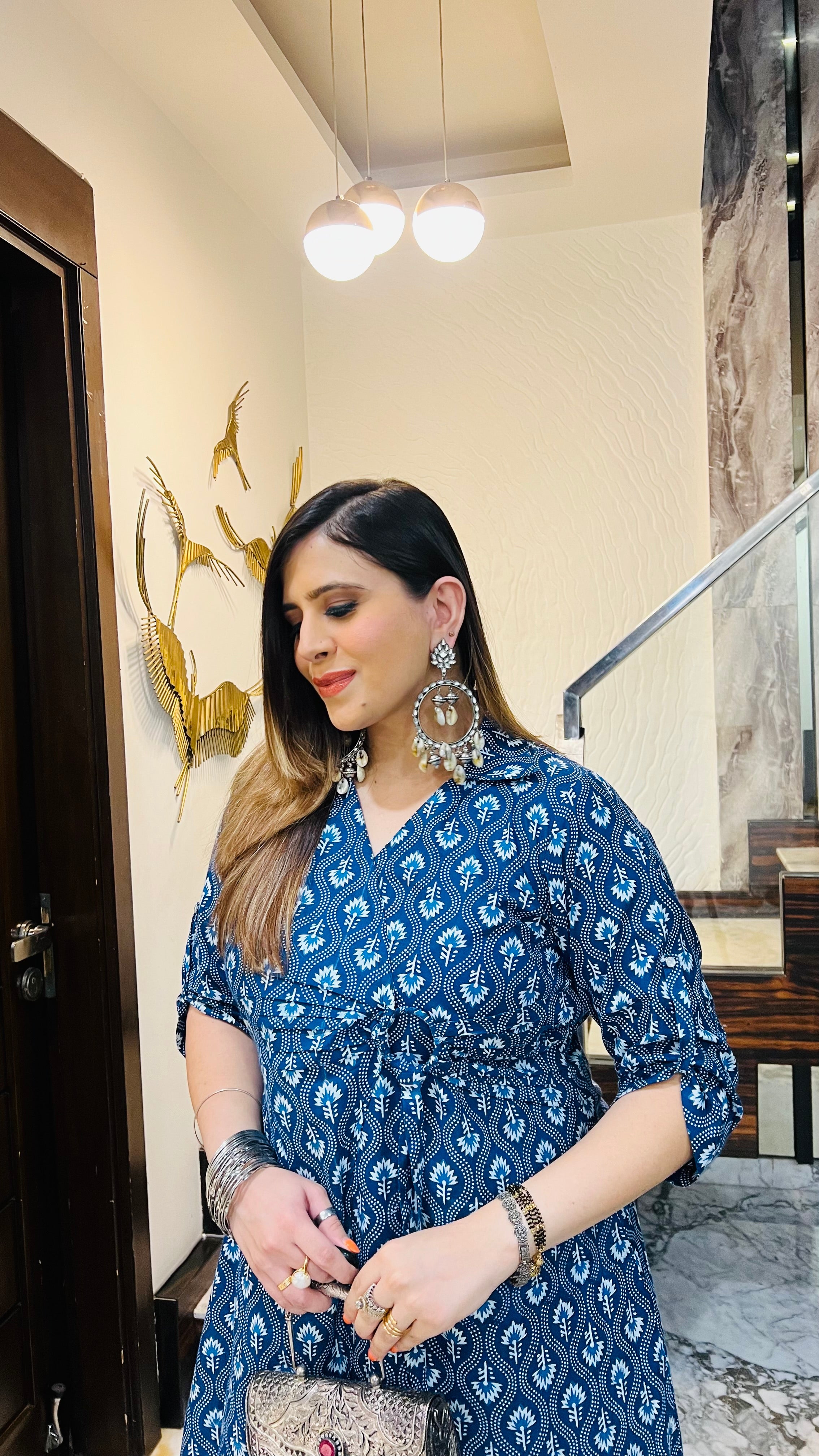 Navy Blue Jaipuri Co-Ord