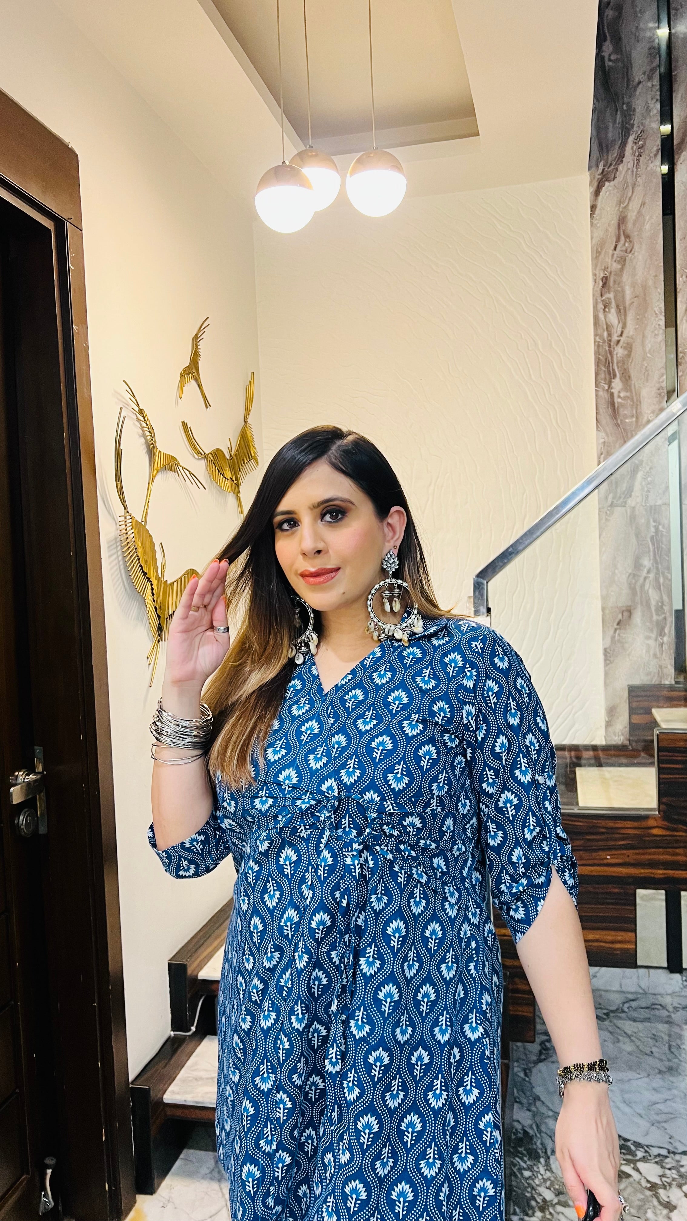 Navy Blue Jaipuri Co-Ord