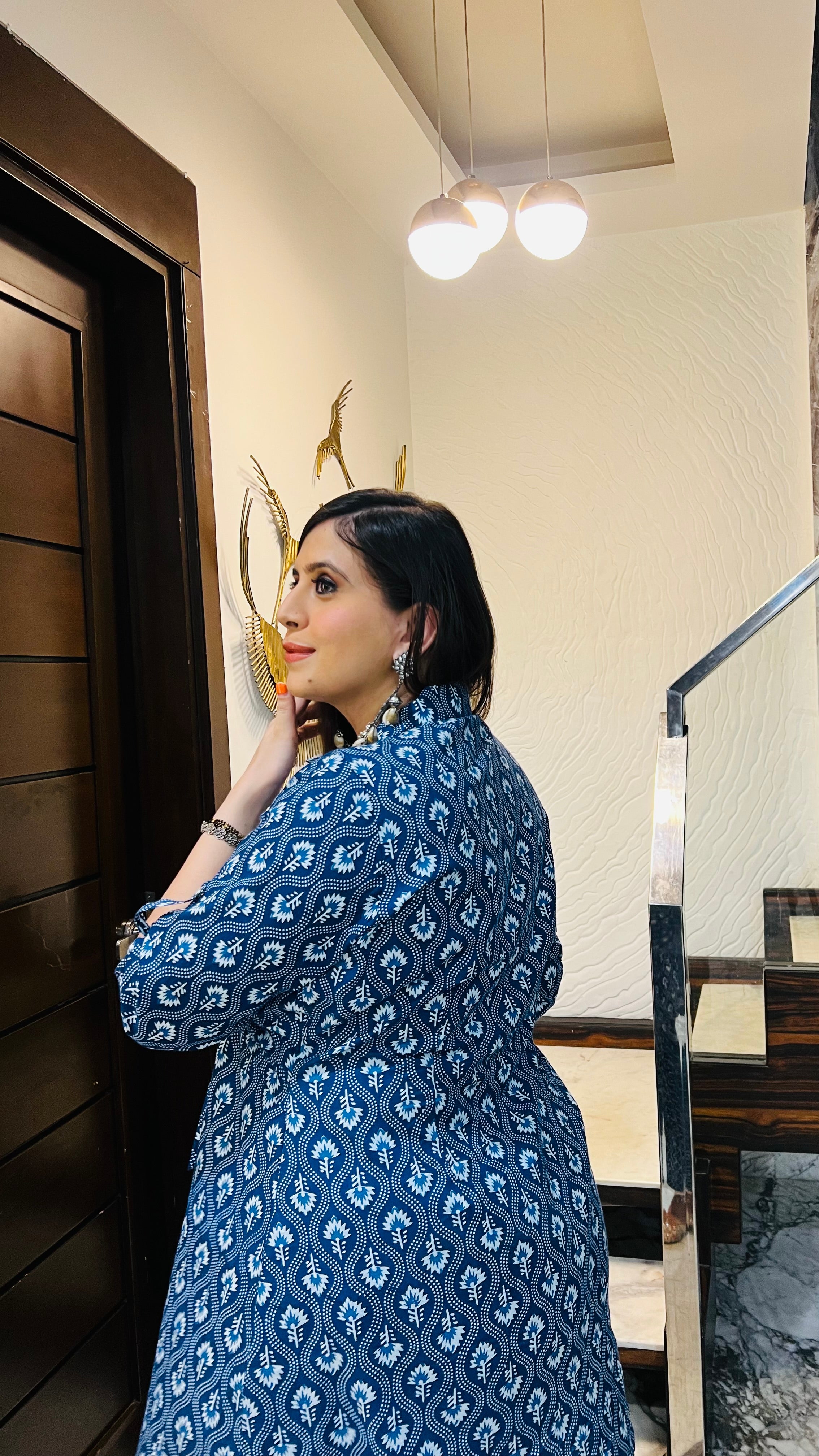 Navy Blue Jaipuri Co-Ord