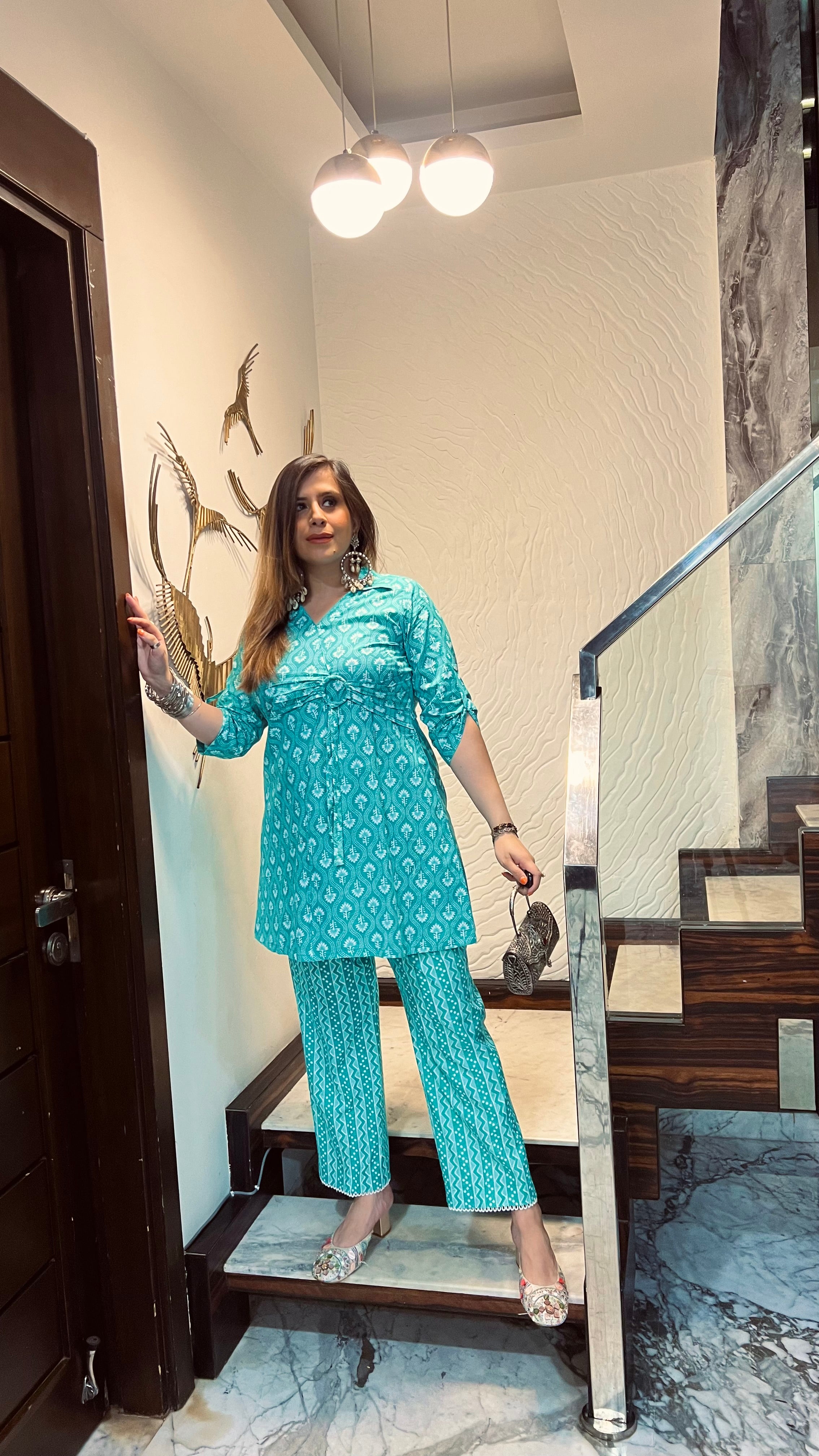 Mint Jaipuri Co-Ord
