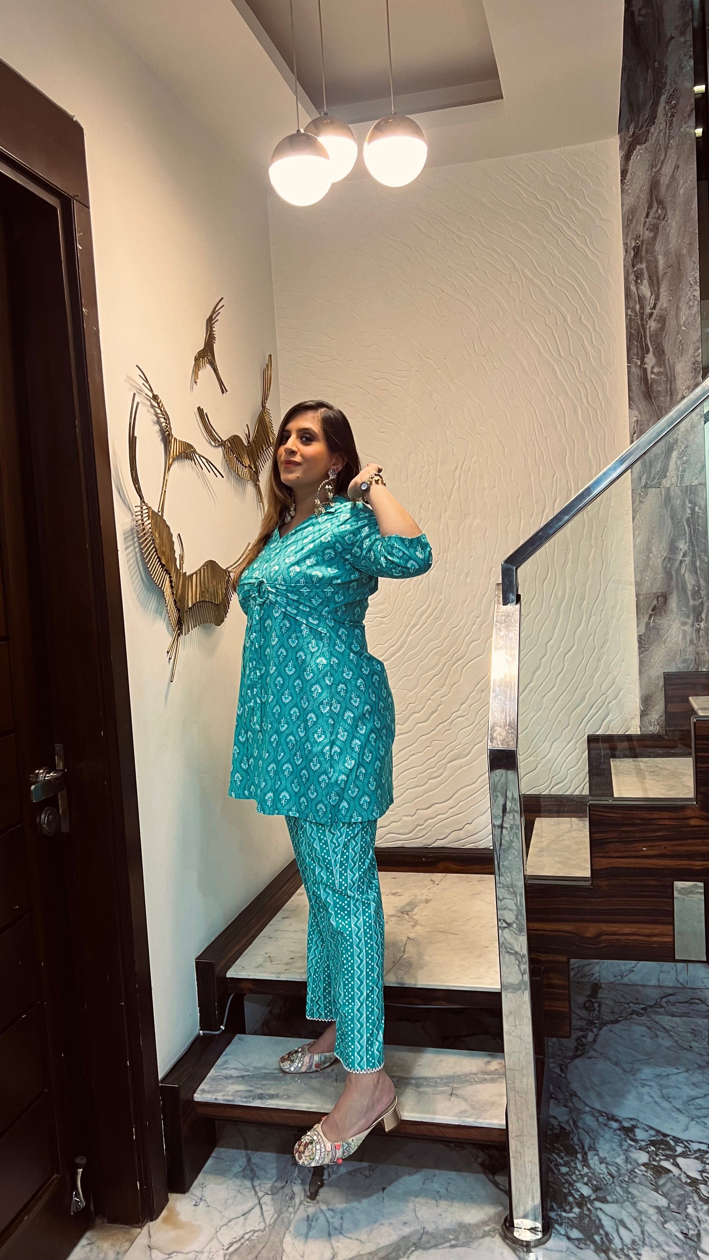 Mint Jaipuri Co-Ord