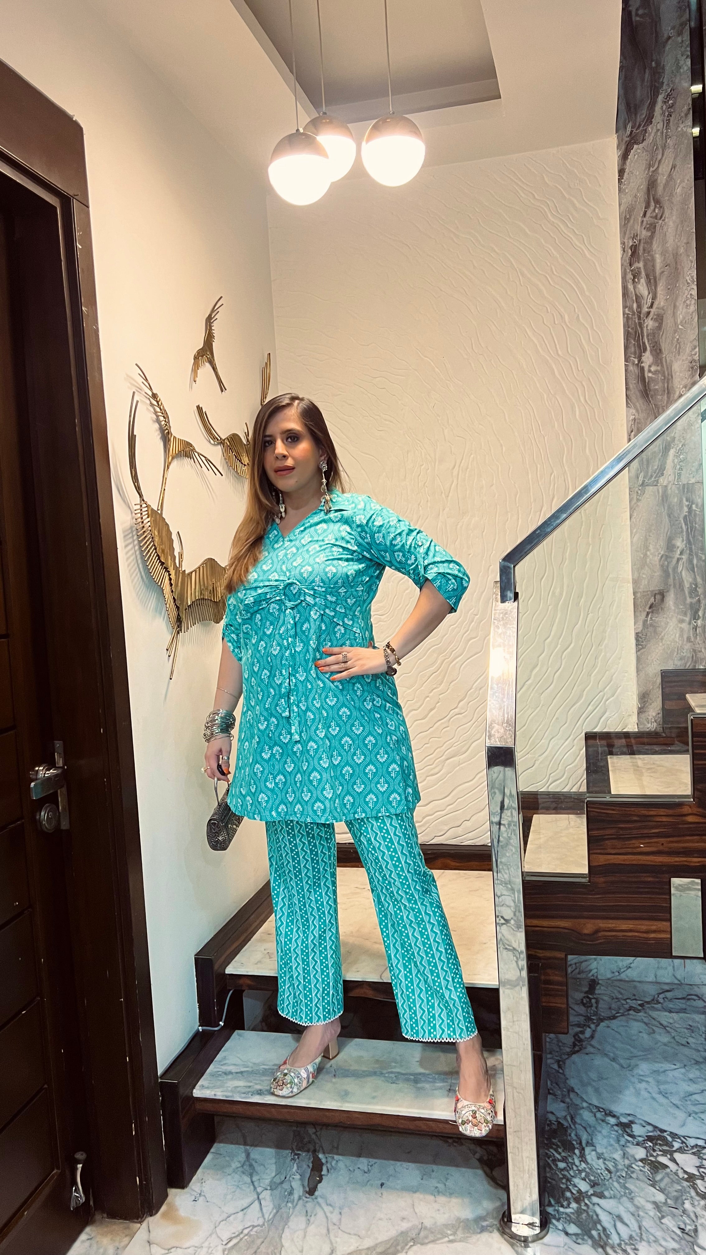 Mint Jaipuri Co-Ord