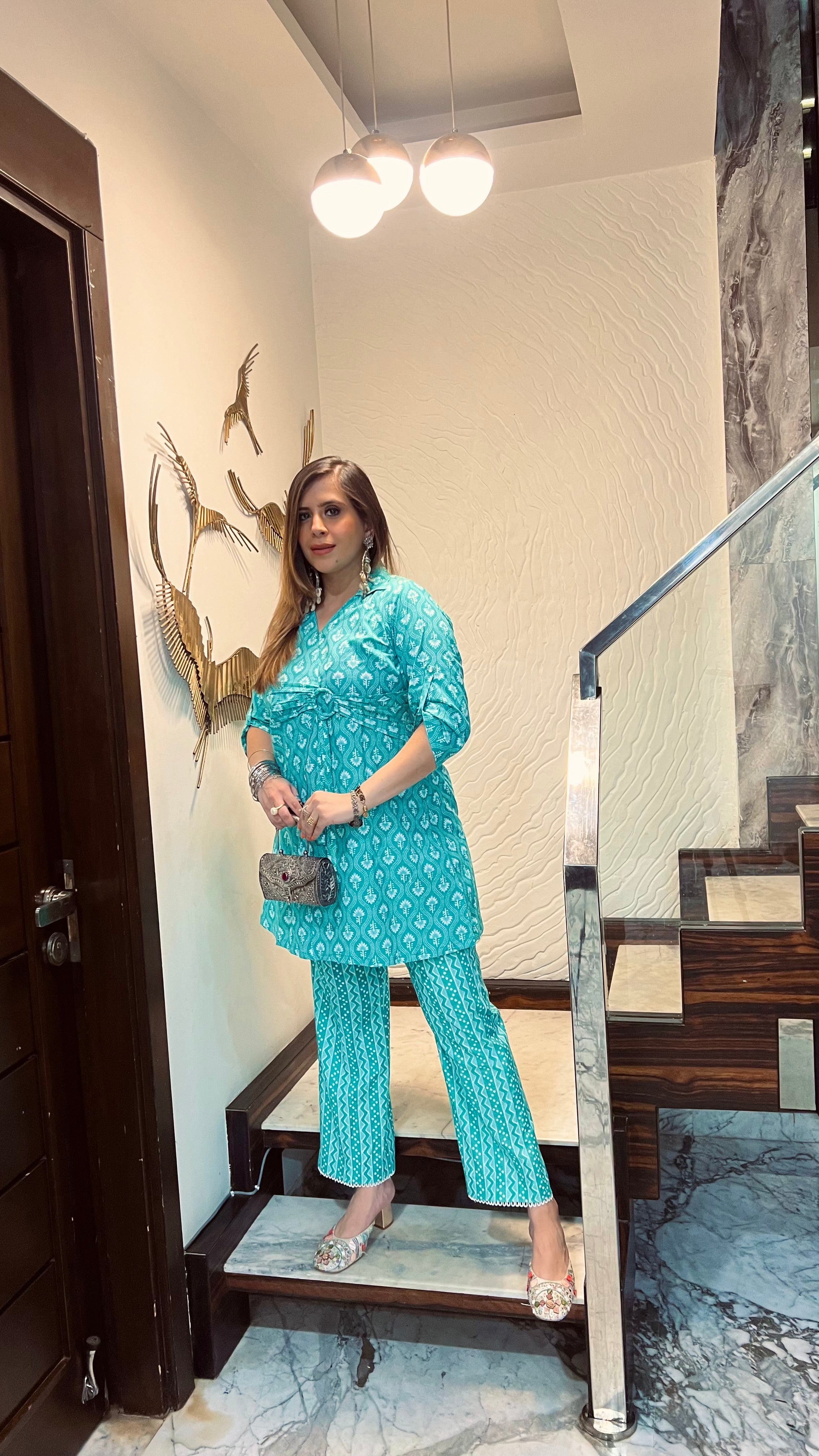 Mint Jaipuri Co-Ord