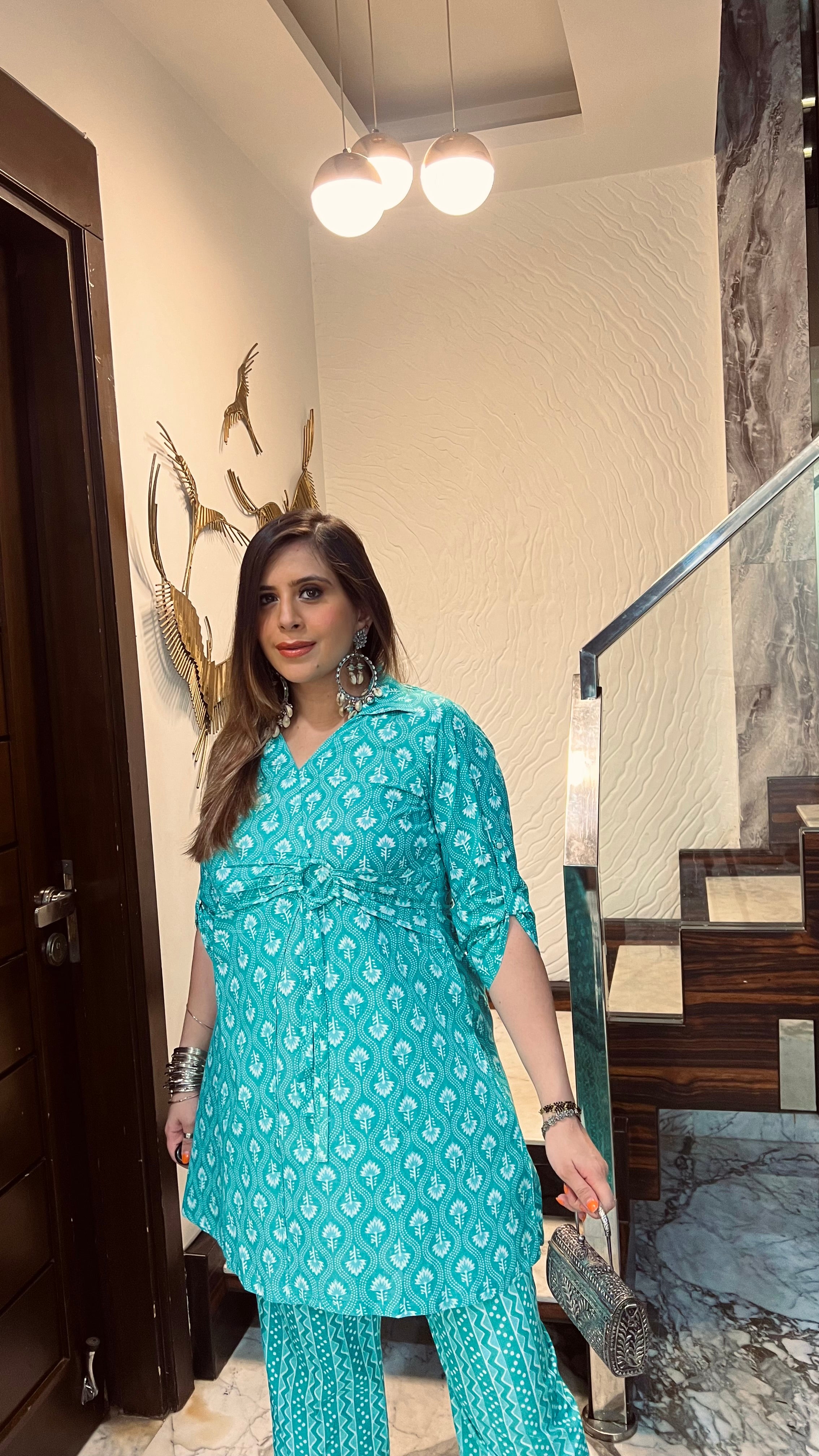 Mint Jaipuri Co-Ord