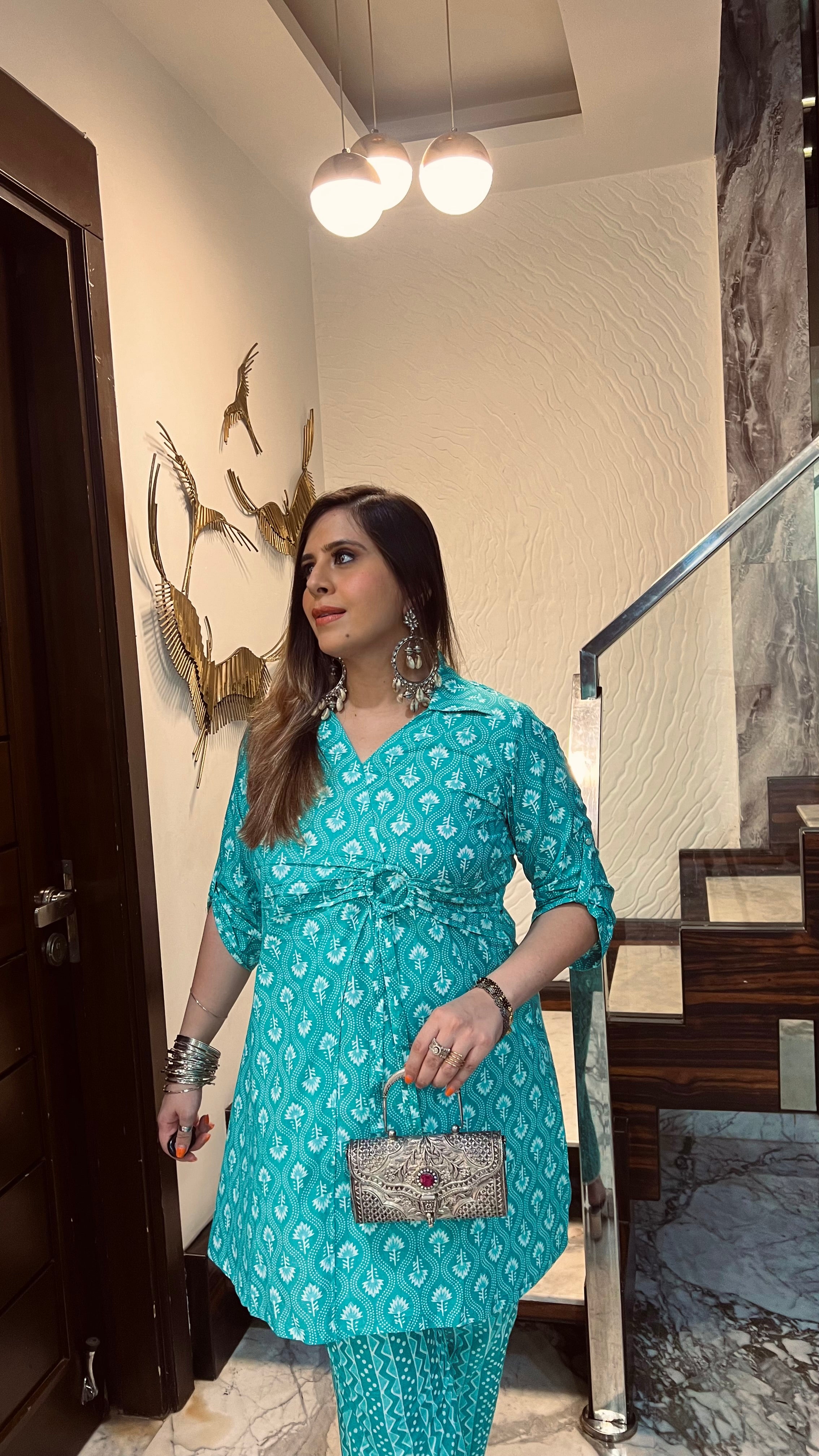Mint Jaipuri Co-Ord