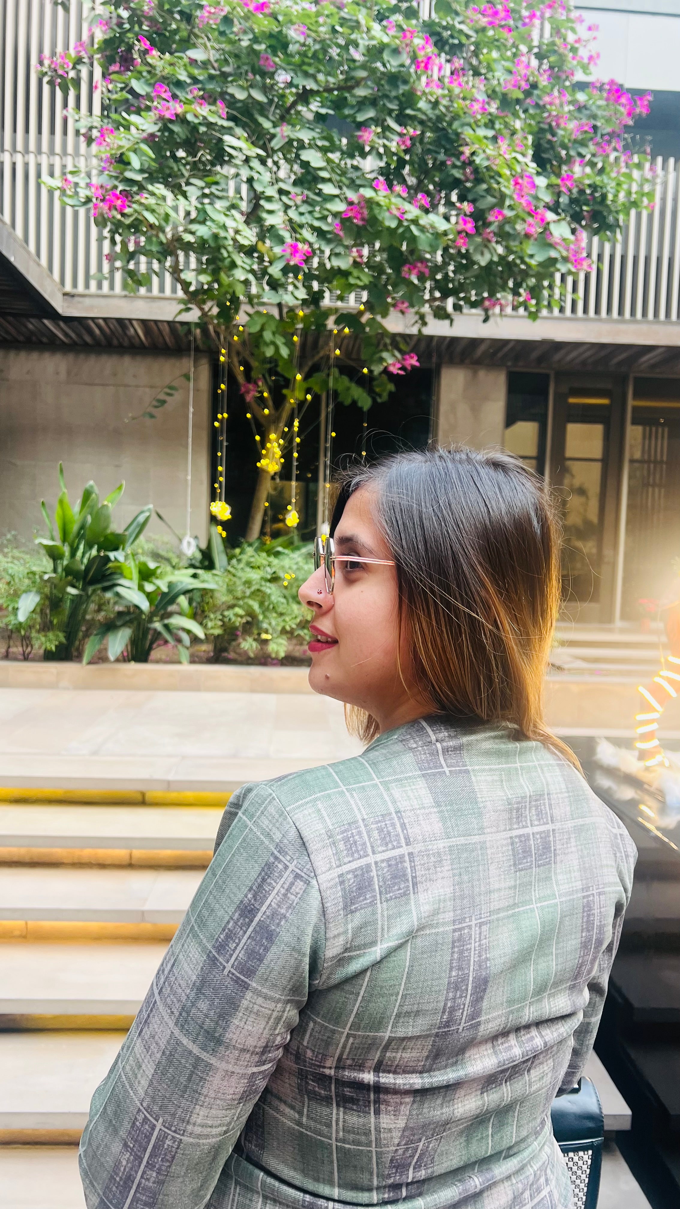 Green Checks Suede Midi Dress