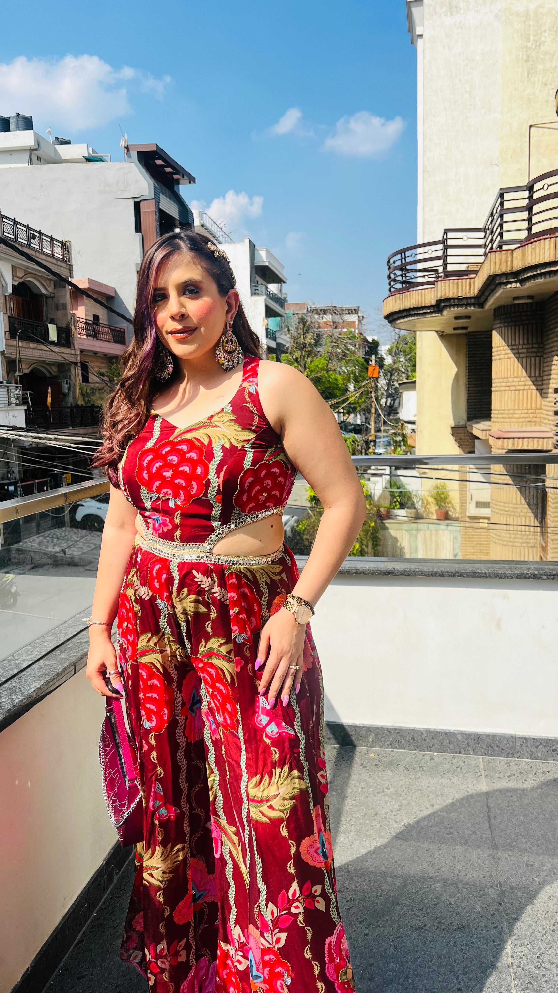 Maroon Mirror Jumpsuit