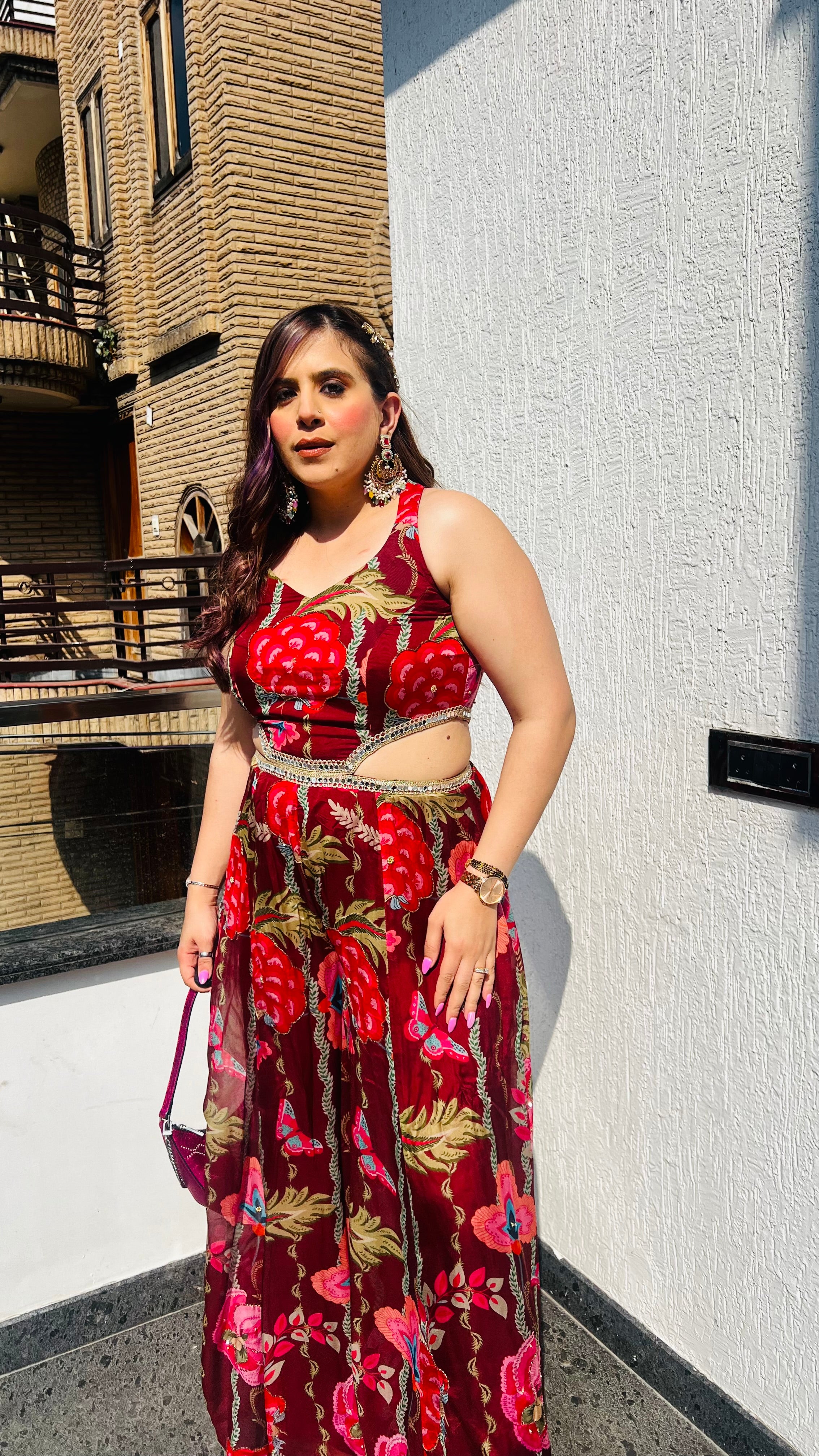 Maroon Mirror Jumpsuit